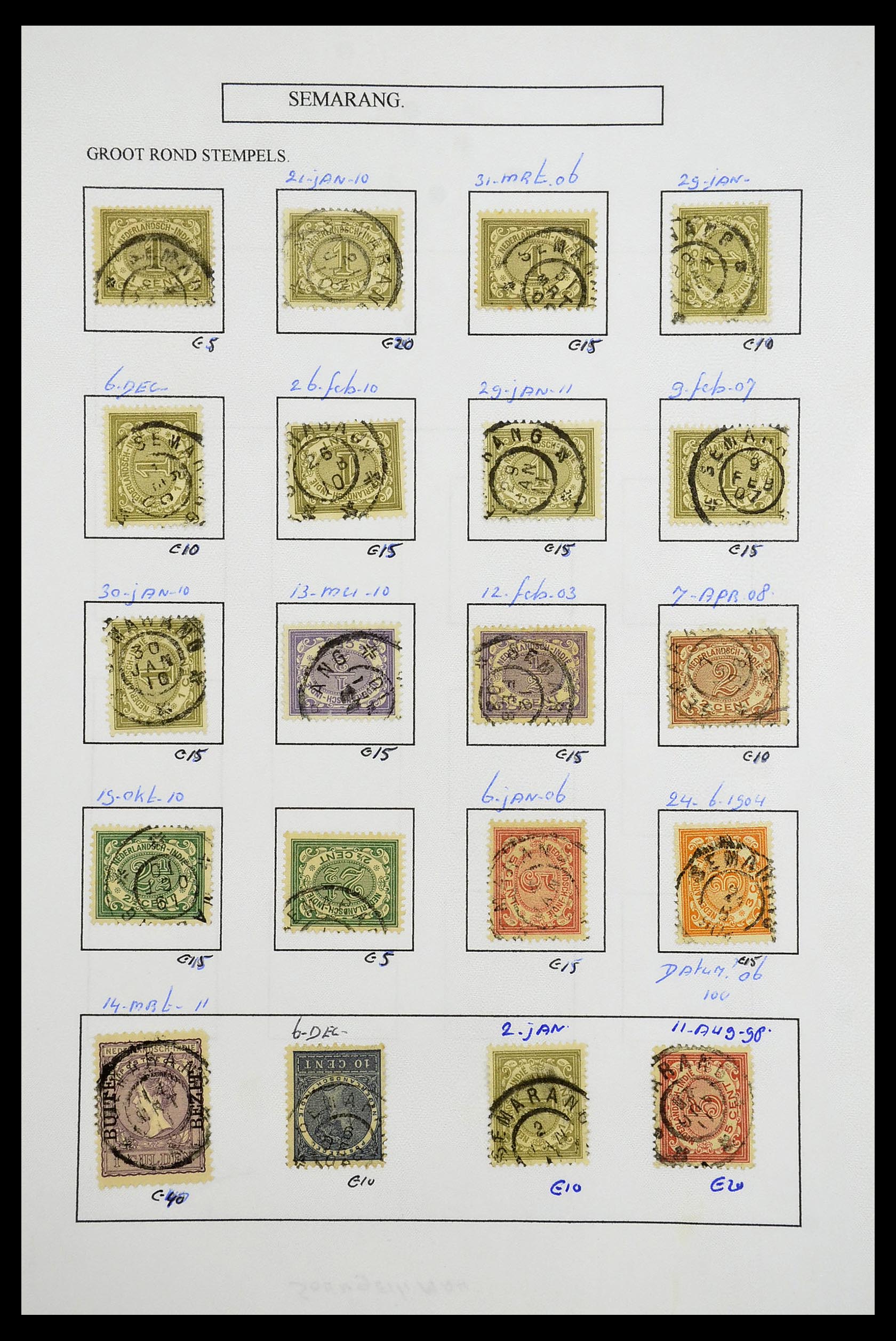 34682 086 - Postzegelverzameling 34682 Nederlands Indië stempels 1864-1935.