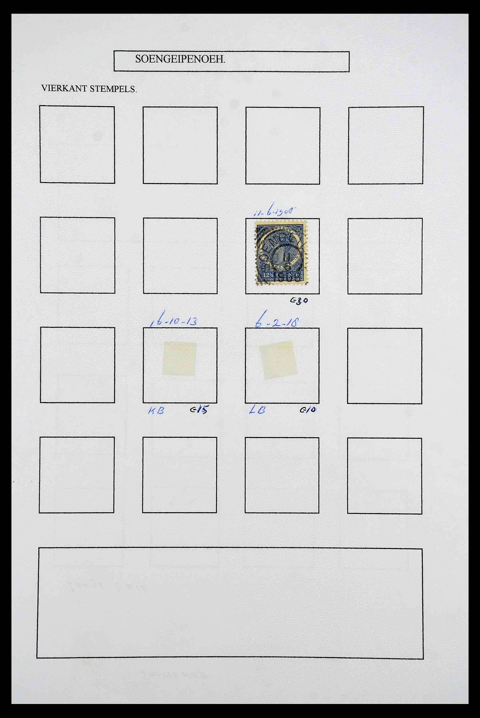 34682 091 - Postzegelverzameling 34682 Nederlands Indië stempels 1864-1935.
