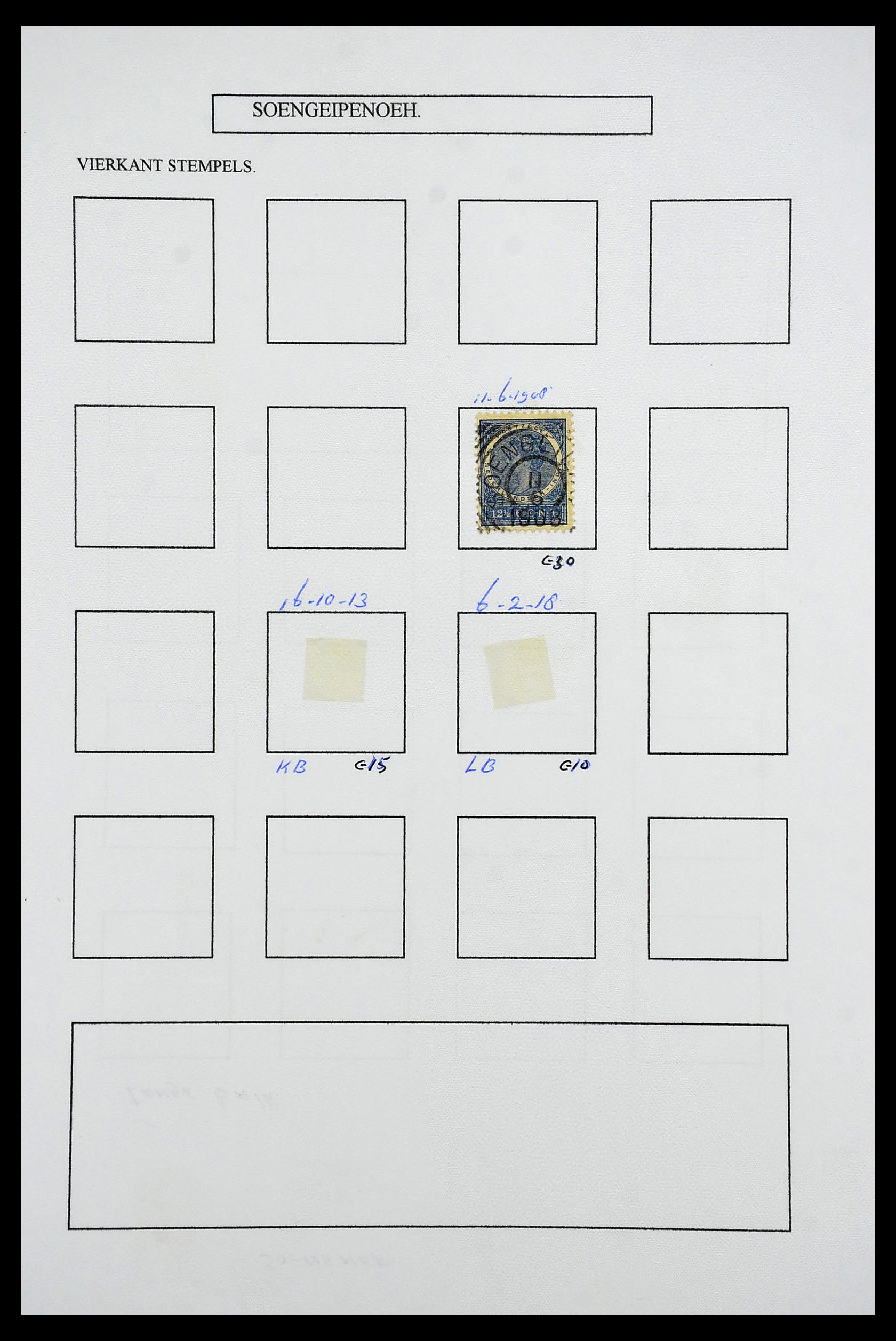 34682 091 - Stamp Collection 34682 Dutch east Indies cancels 1864-1935.