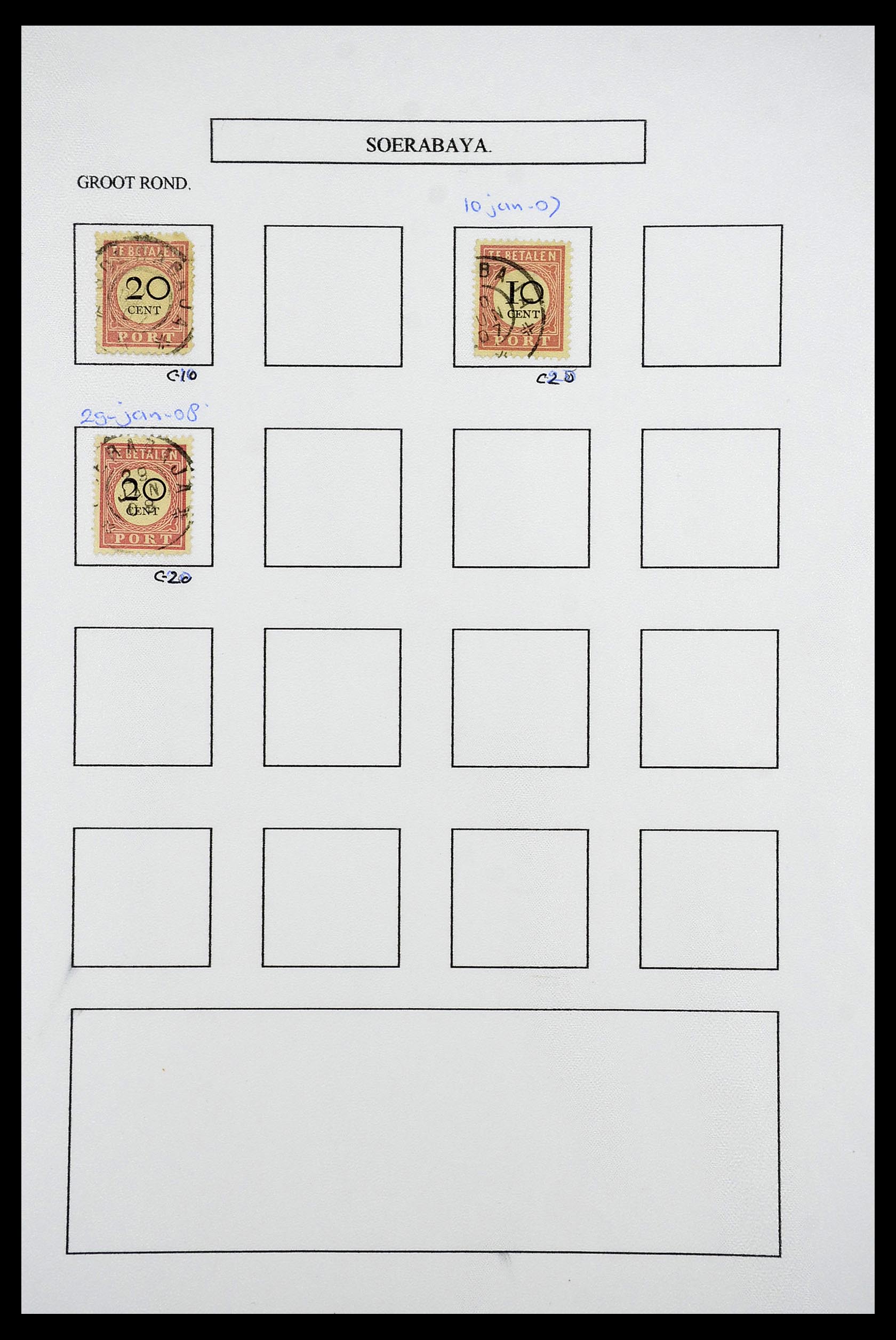 34682 096 - Postzegelverzameling 34682 Nederlands Indië stempels 1864-1935.