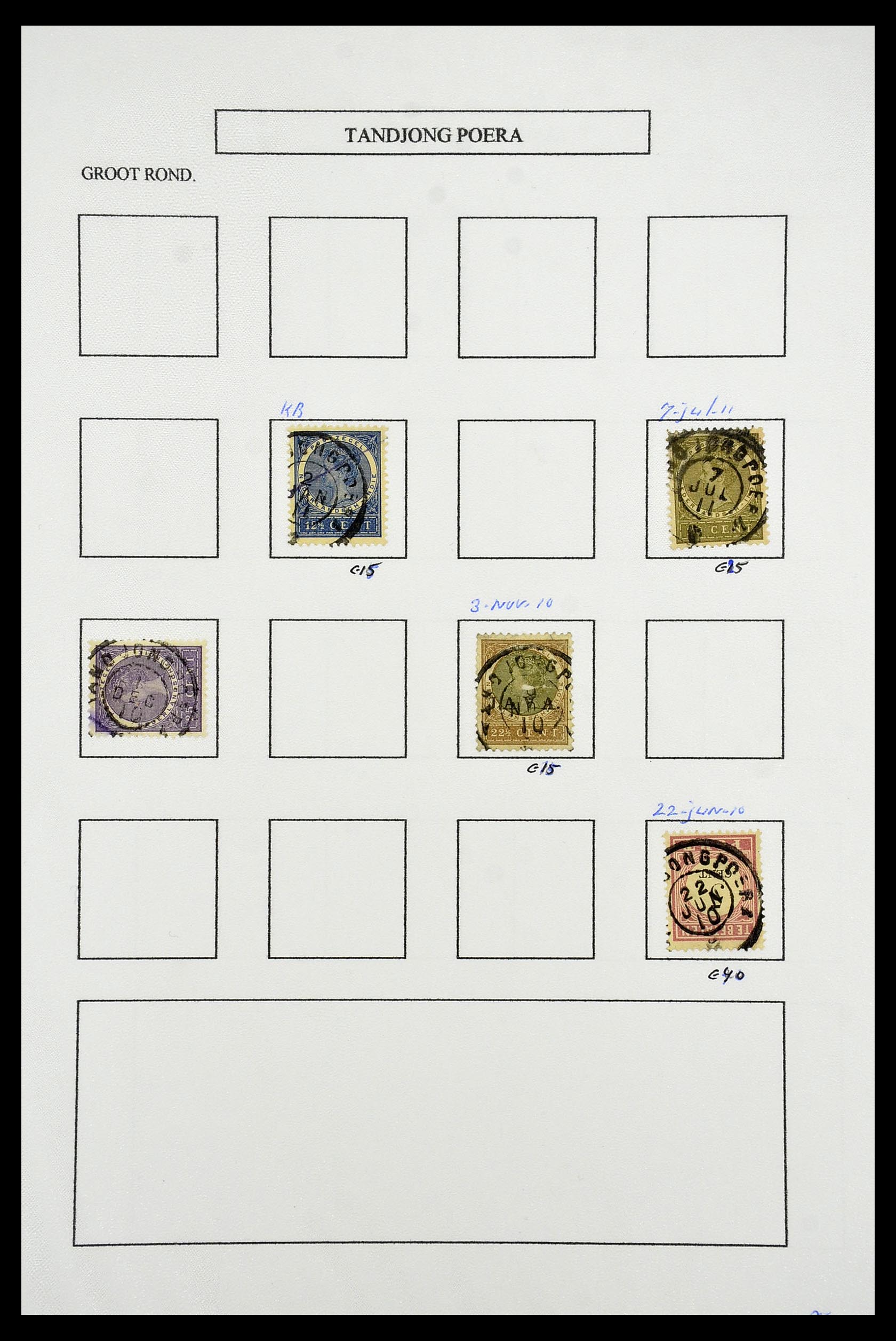 34682 097 - Postzegelverzameling 34682 Nederlands Indië stempels 1864-1935.