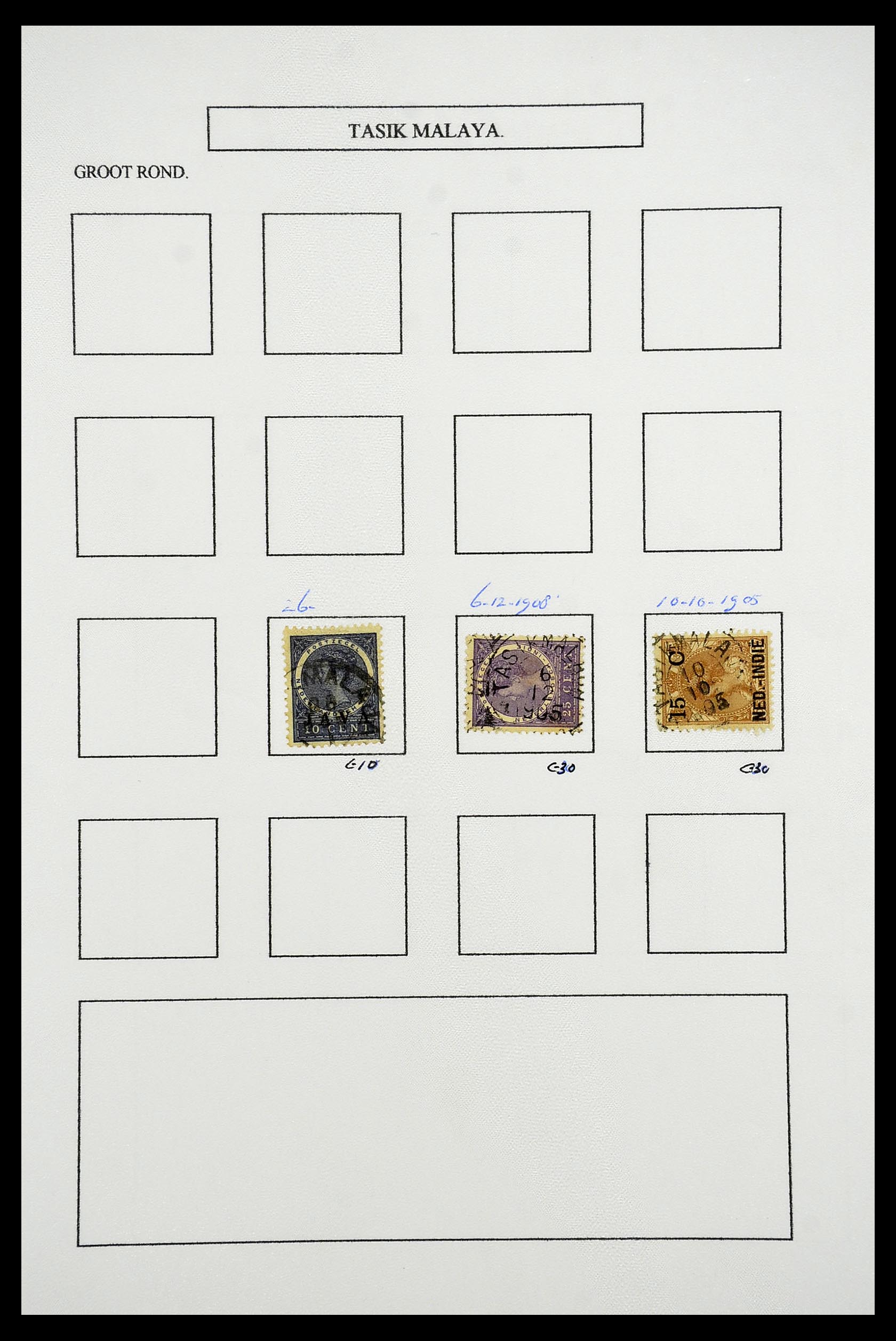 34682 098 - Postzegelverzameling 34682 Nederlands Indië stempels 1864-1935.