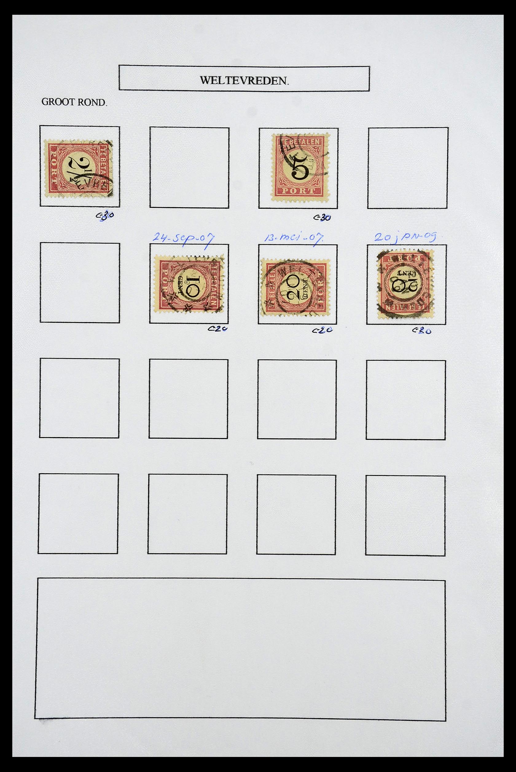 34682 106 - Stamp Collection 34682 Dutch east Indies cancels 1864-1935.