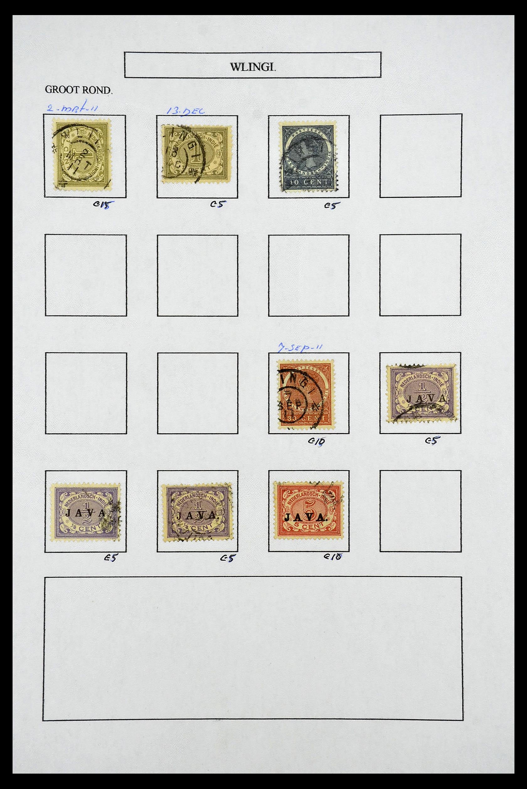 34682 107 - Stamp Collection 34682 Dutch east Indies cancels 1864-1935.