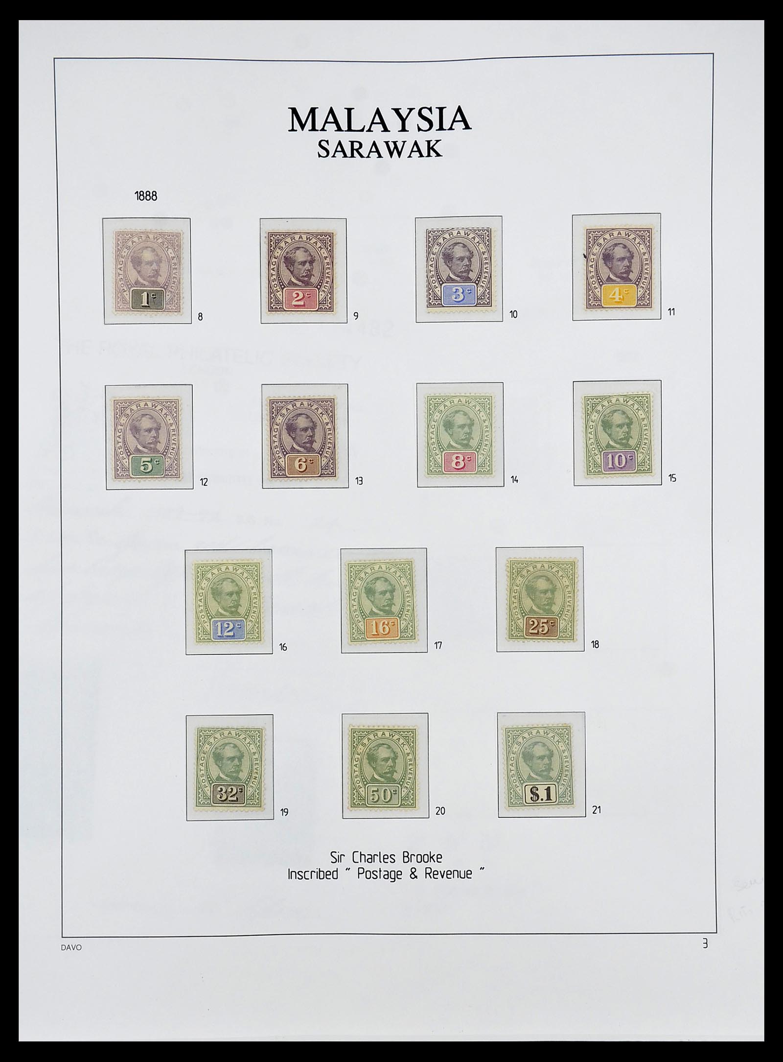 34687 003 - Postzegelverzameling 34687 Sarawak 1869-2009.