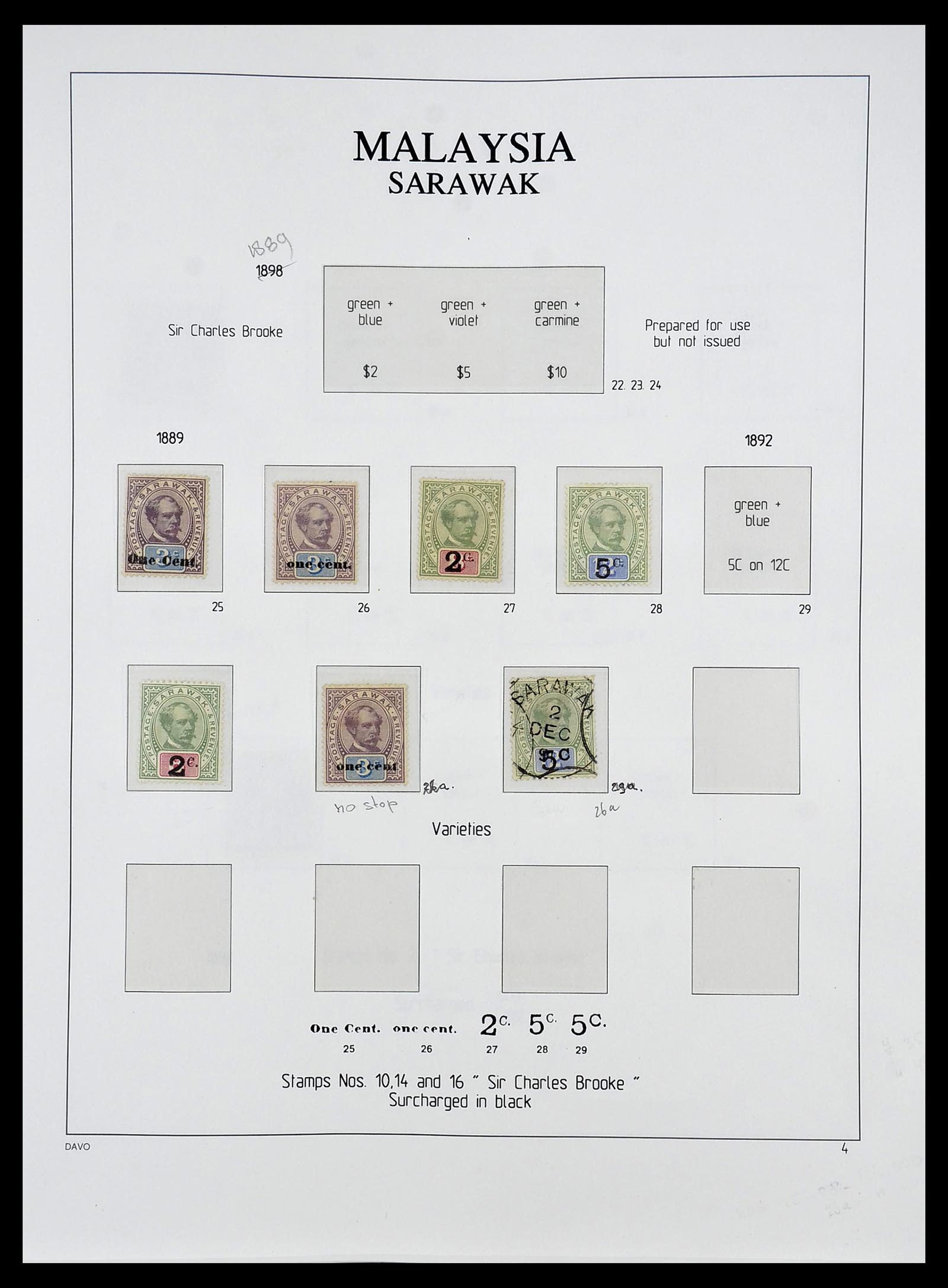 34687 004 - Postzegelverzameling 34687 Sarawak 1869-2009.