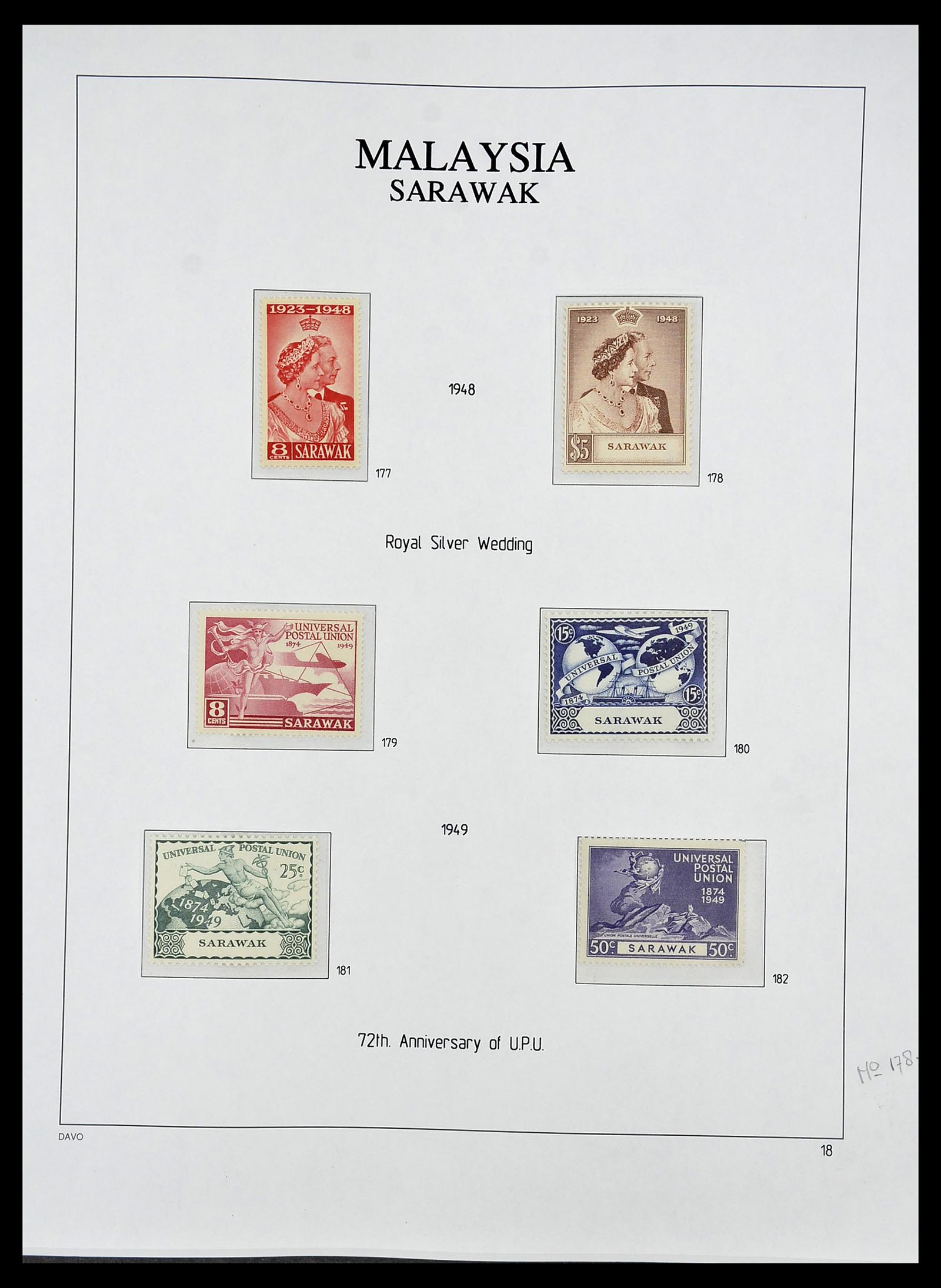 34687 021 - Postzegelverzameling 34687 Sarawak 1869-2009.