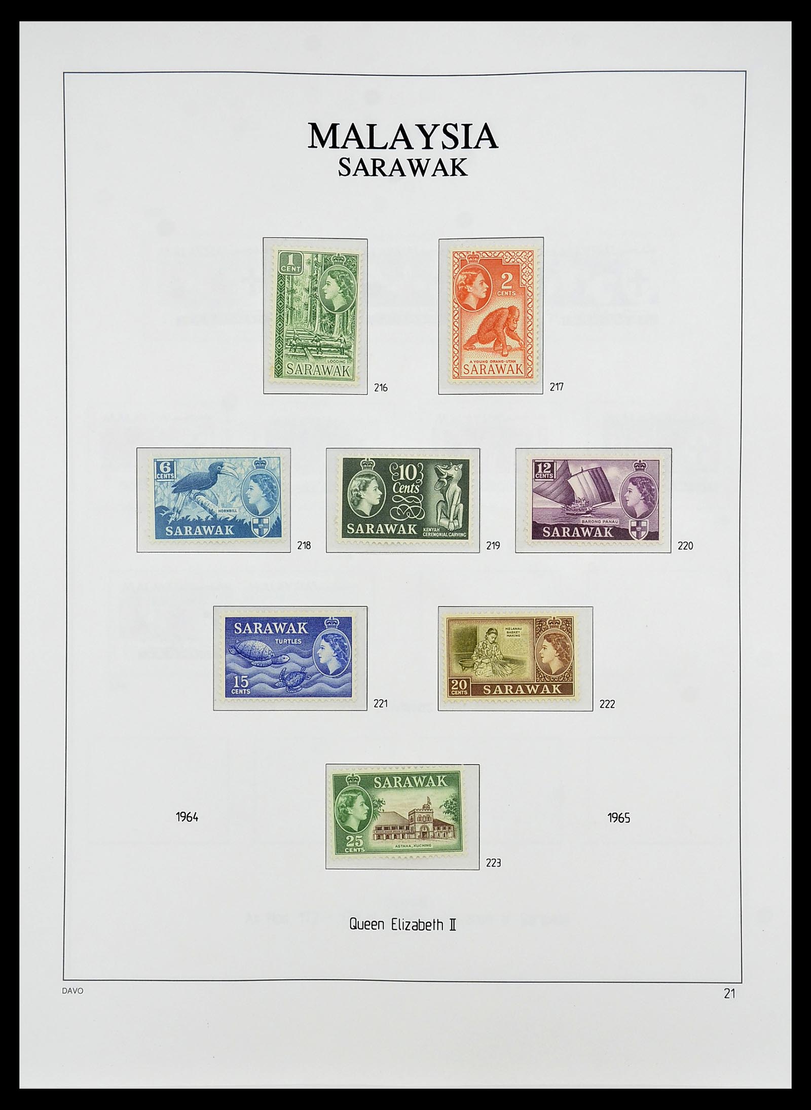 34687 026 - Postzegelverzameling 34687 Sarawak 1869-2009.