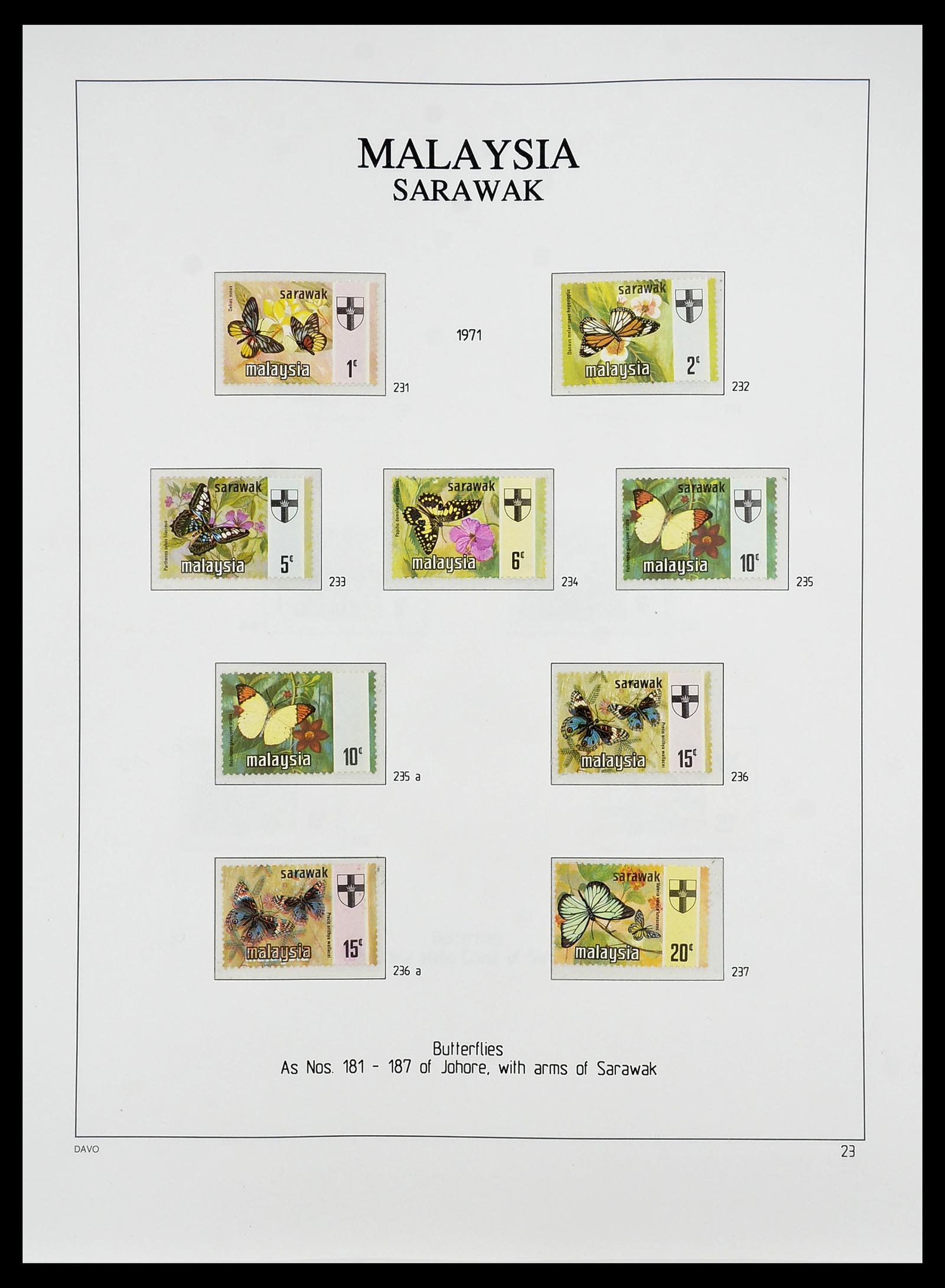 34687 028 - Postzegelverzameling 34687 Sarawak 1869-2009.