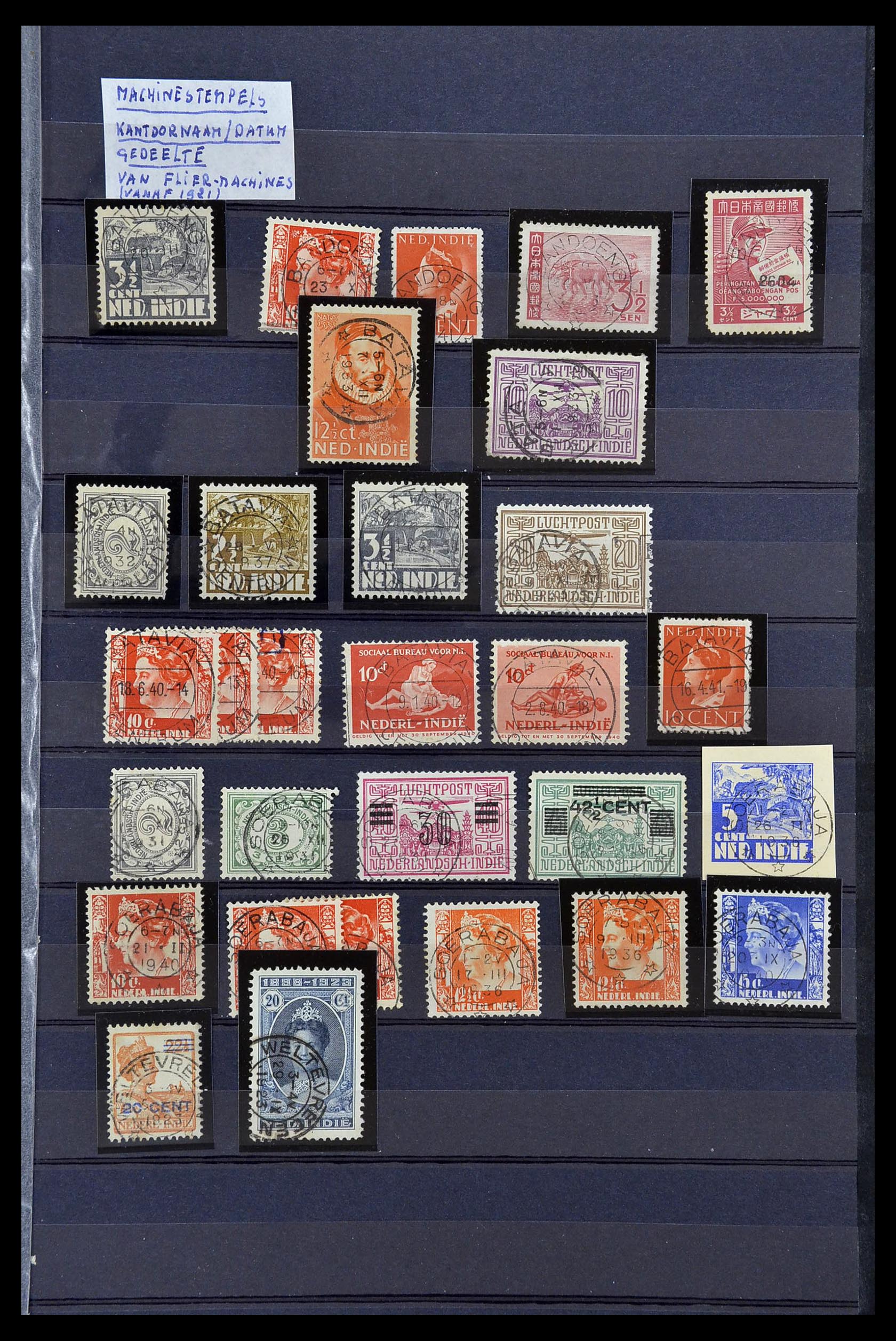 34690 002 - Postzegelverzameling 34690 Nederlands Indië stempels.