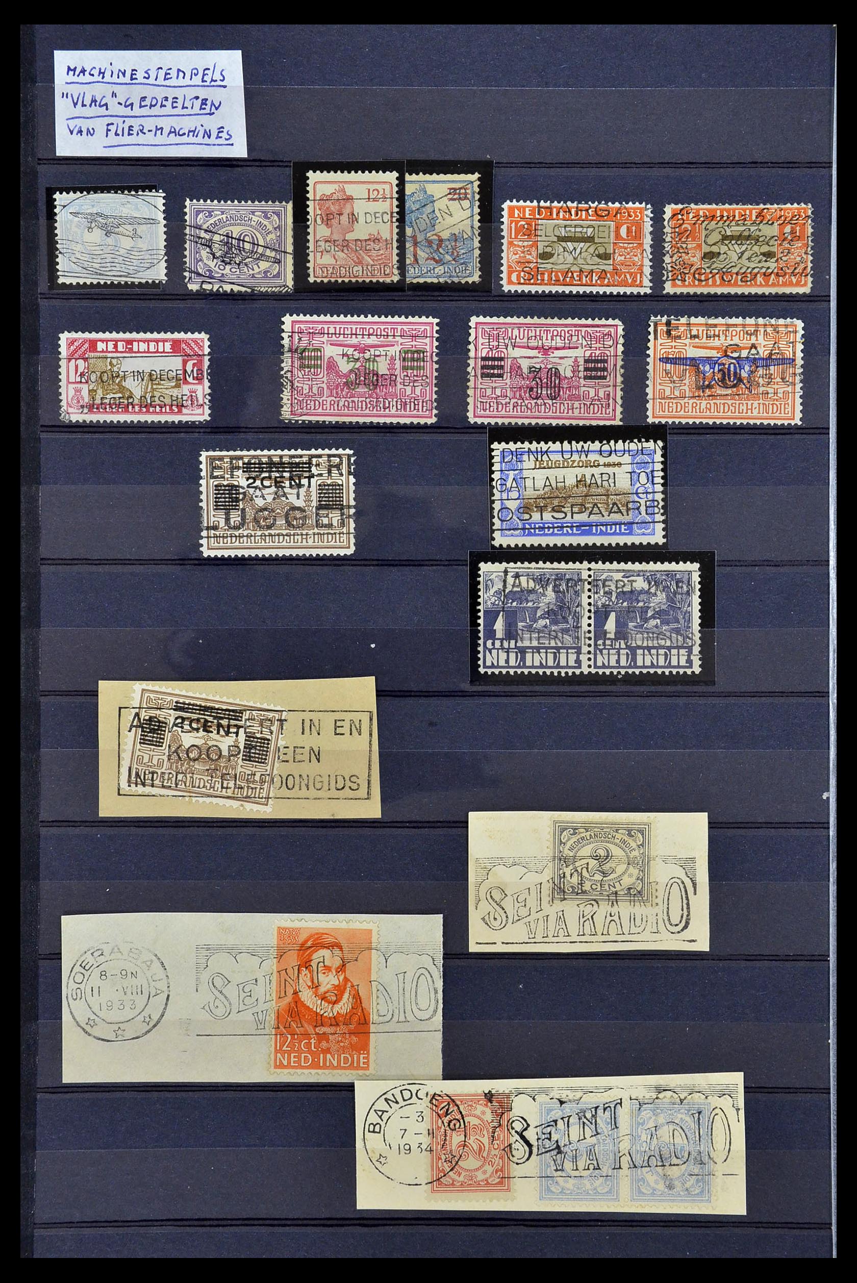 34690 003 - Postzegelverzameling 34690 Nederlands Indië stempels.