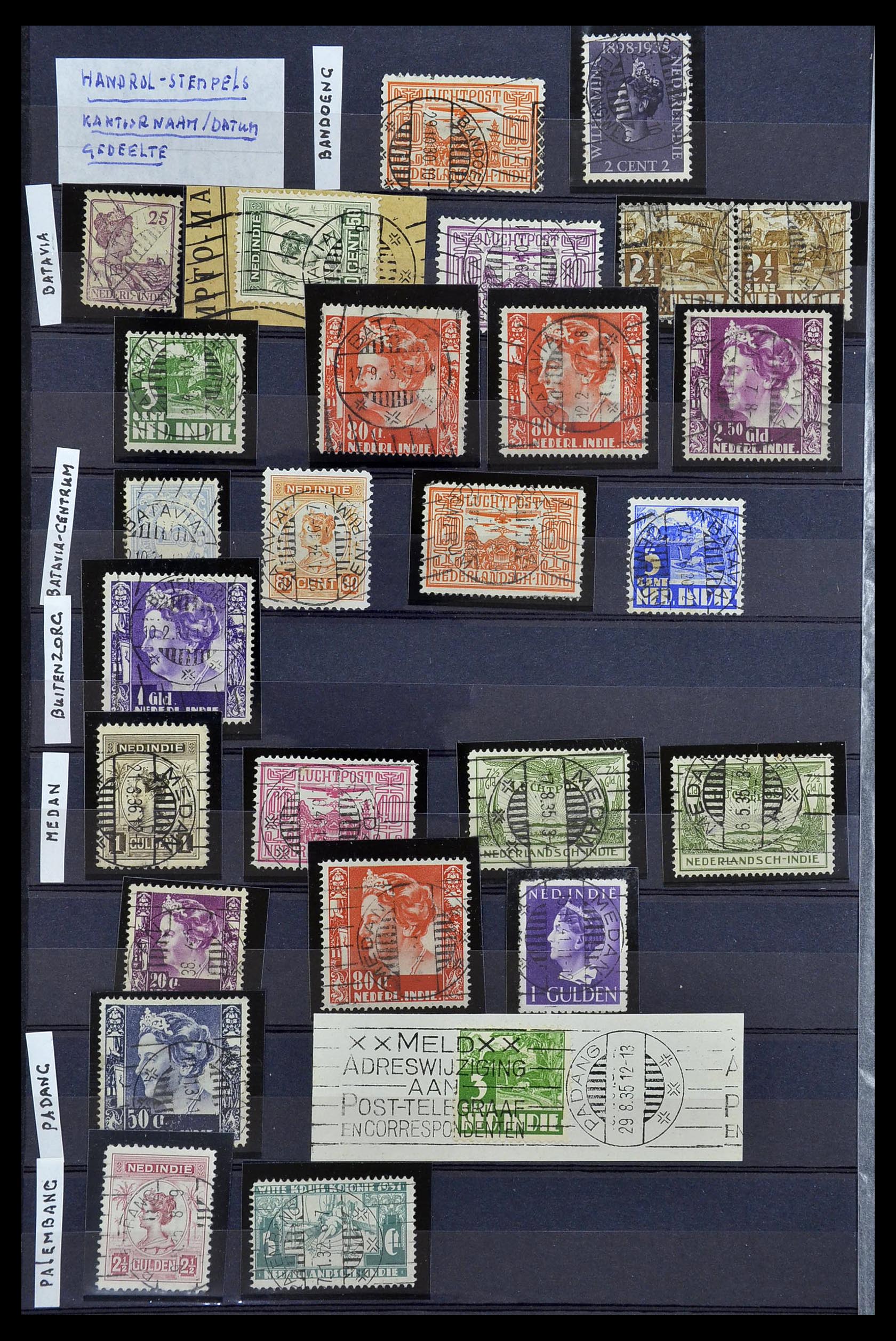 34690 005 - Postzegelverzameling 34690 Nederlands Indië stempels.