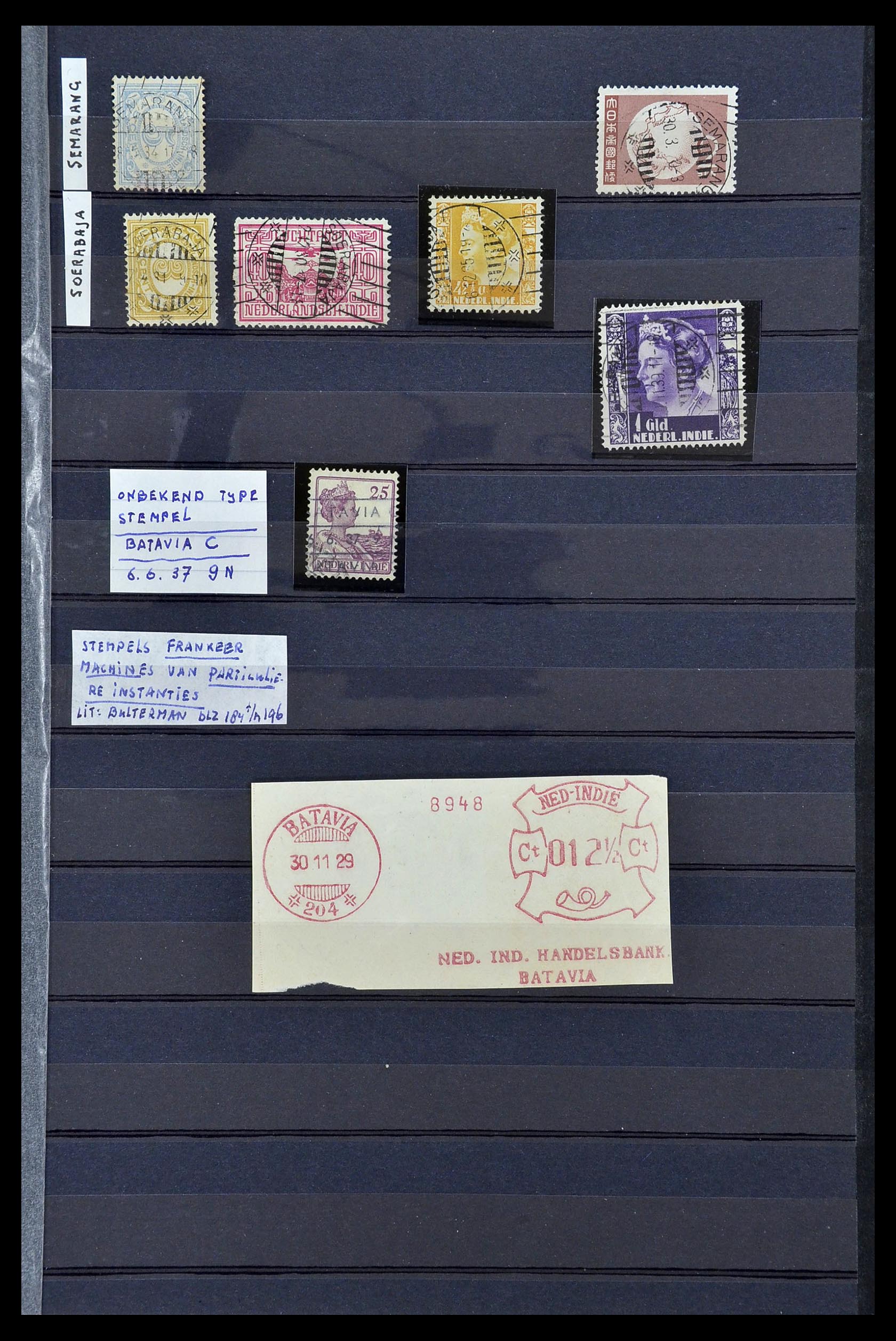 34690 006 - Postzegelverzameling 34690 Nederlands Indië stempels.