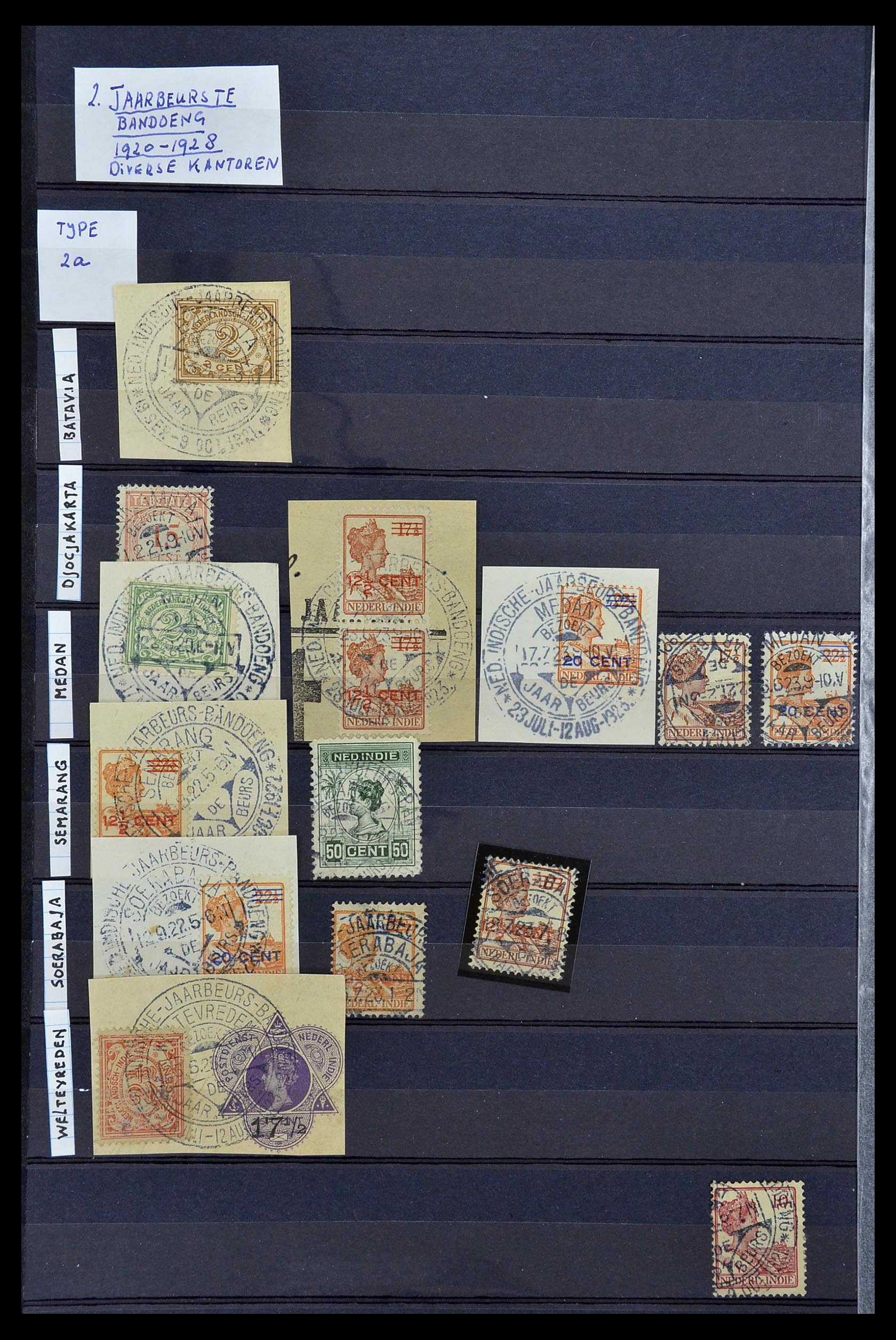34690 009 - Postzegelverzameling 34690 Nederlands Indië stempels.