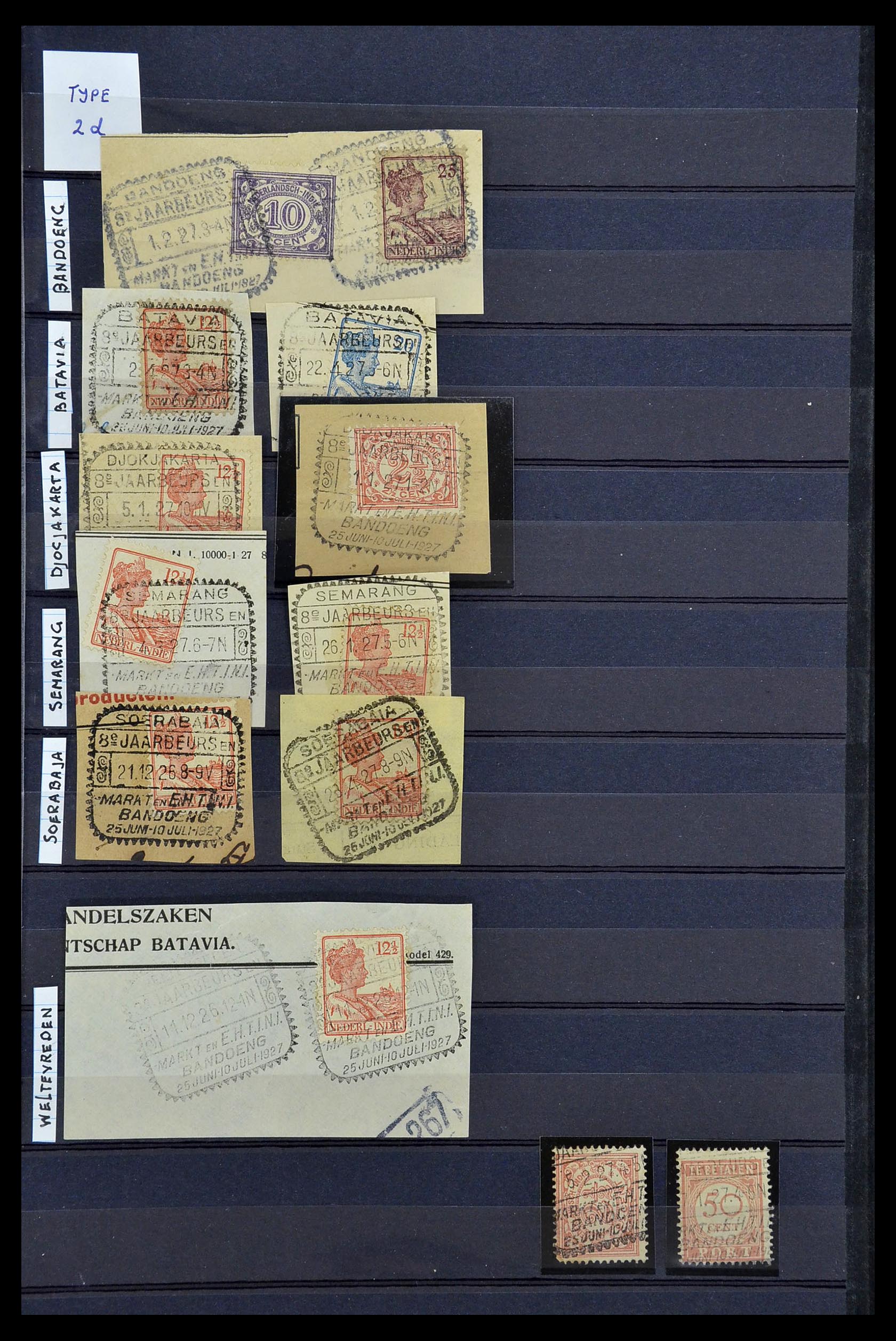 34690 012 - Postzegelverzameling 34690 Nederlands Indië stempels.