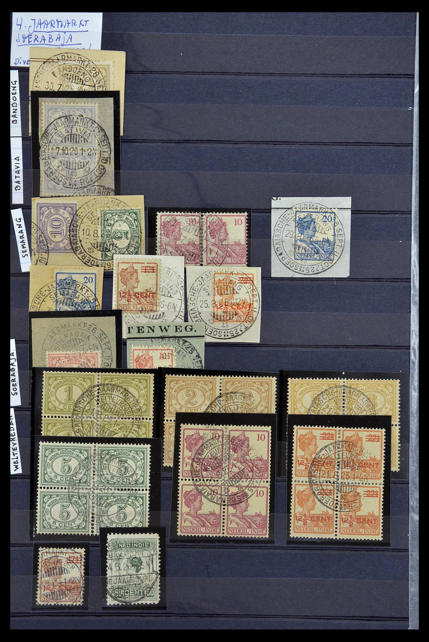 34690 013 - Postzegelverzameling 34690 Nederlands Indië stempels.