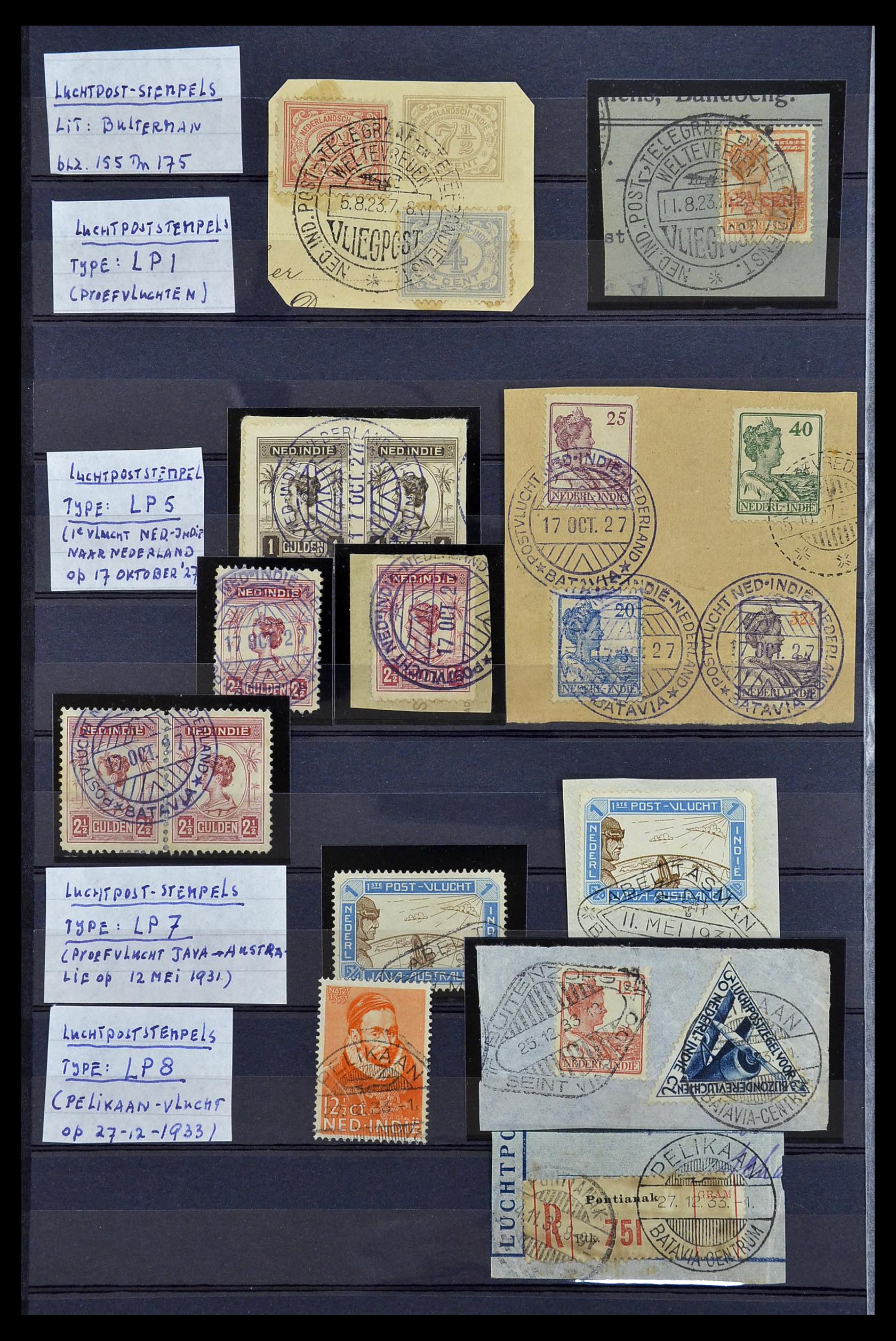 34690 019 - Postzegelverzameling 34690 Nederlands Indië stempels.