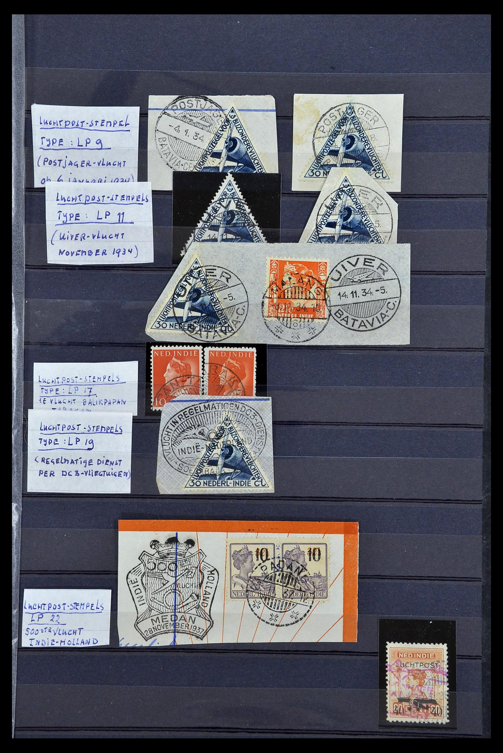 34690 020 - Postzegelverzameling 34690 Nederlands Indië stempels.