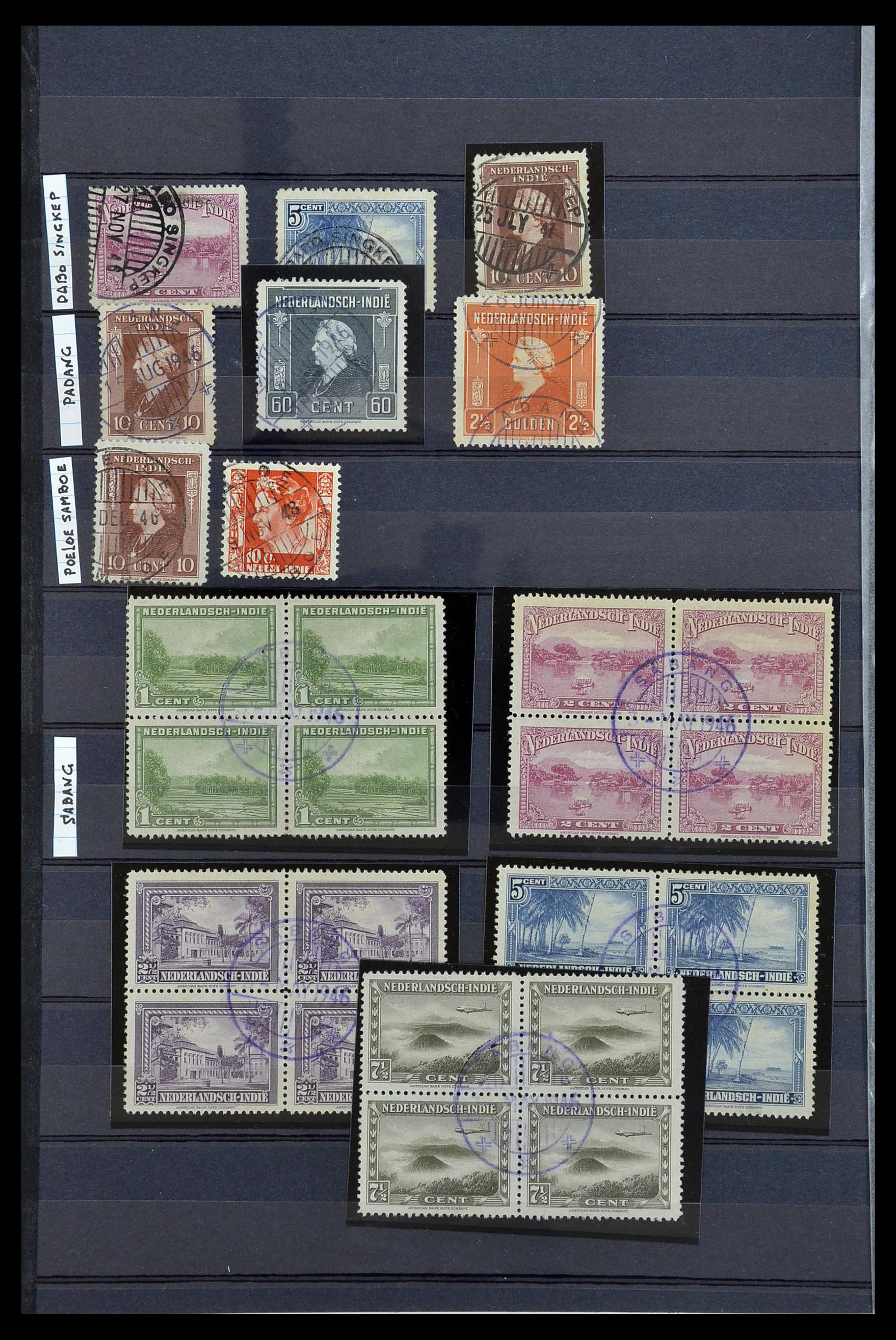 34690 034 - Postzegelverzameling 34690 Nederlands Indië stempels.