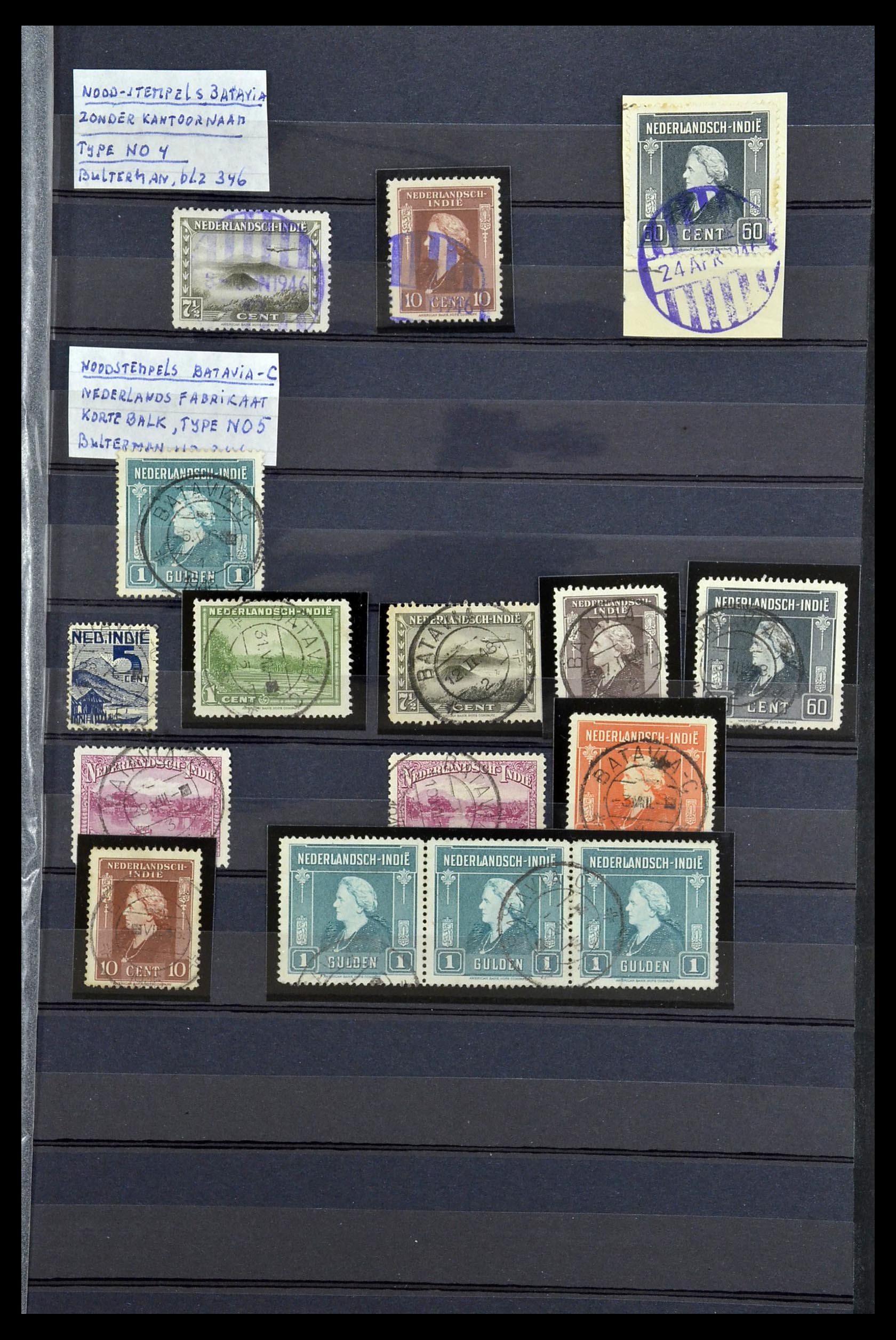 34690 037 - Postzegelverzameling 34690 Nederlands Indië stempels.