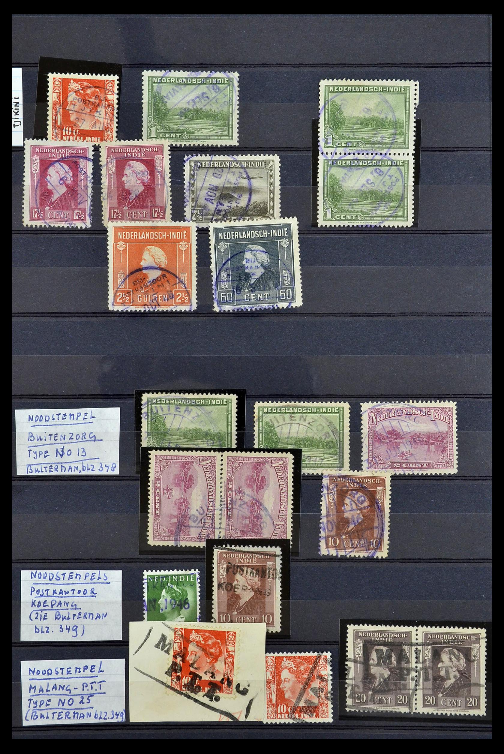 34690 040 - Postzegelverzameling 34690 Nederlands Indië stempels.