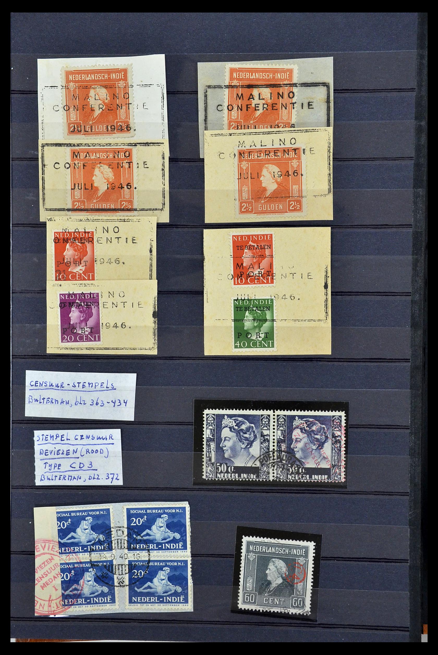 34690 045 - Postzegelverzameling 34690 Nederlands Indië stempels.