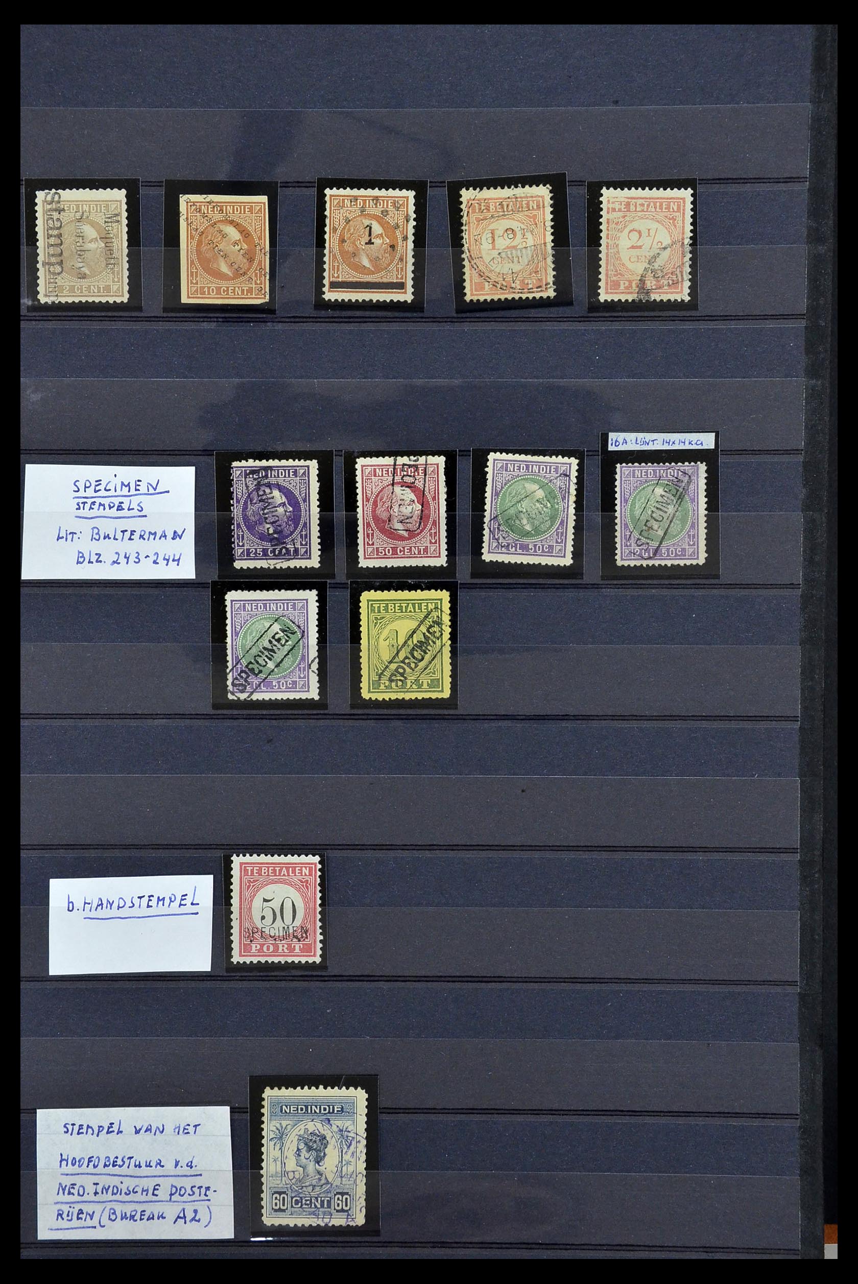 34690 047 - Postzegelverzameling 34690 Nederlands Indië stempels.
