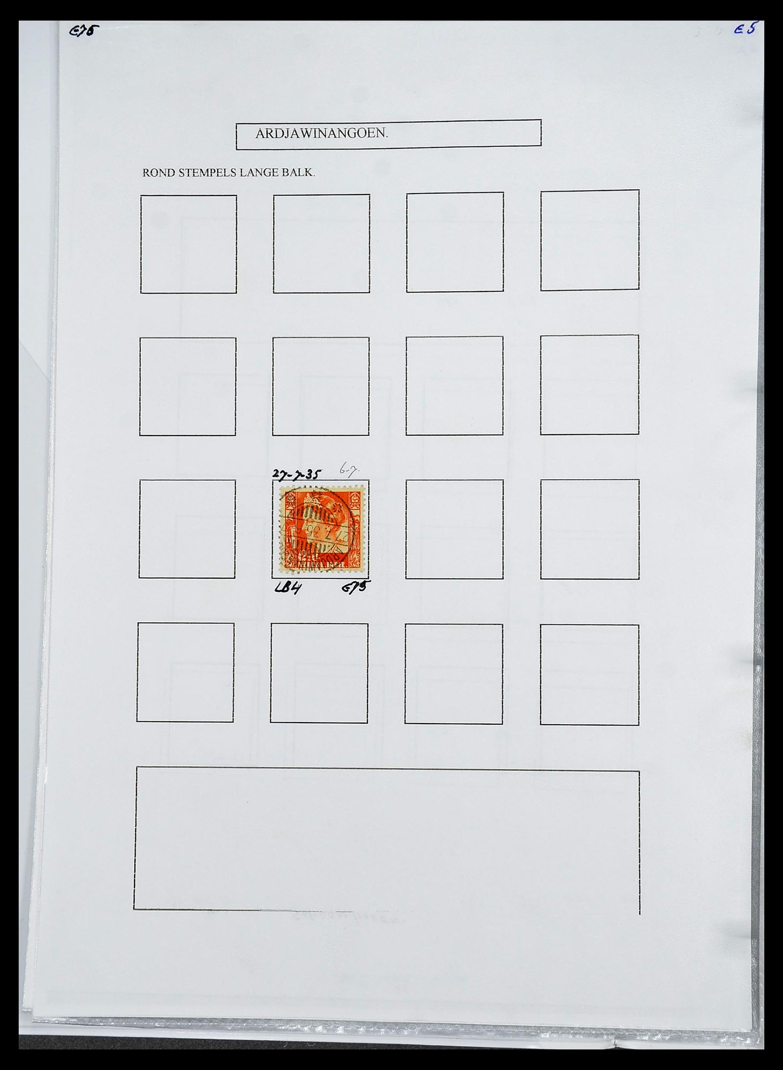 34693 005 - Postzegelverzameling 34693 Nederlands Indië stempels 1917-1948.