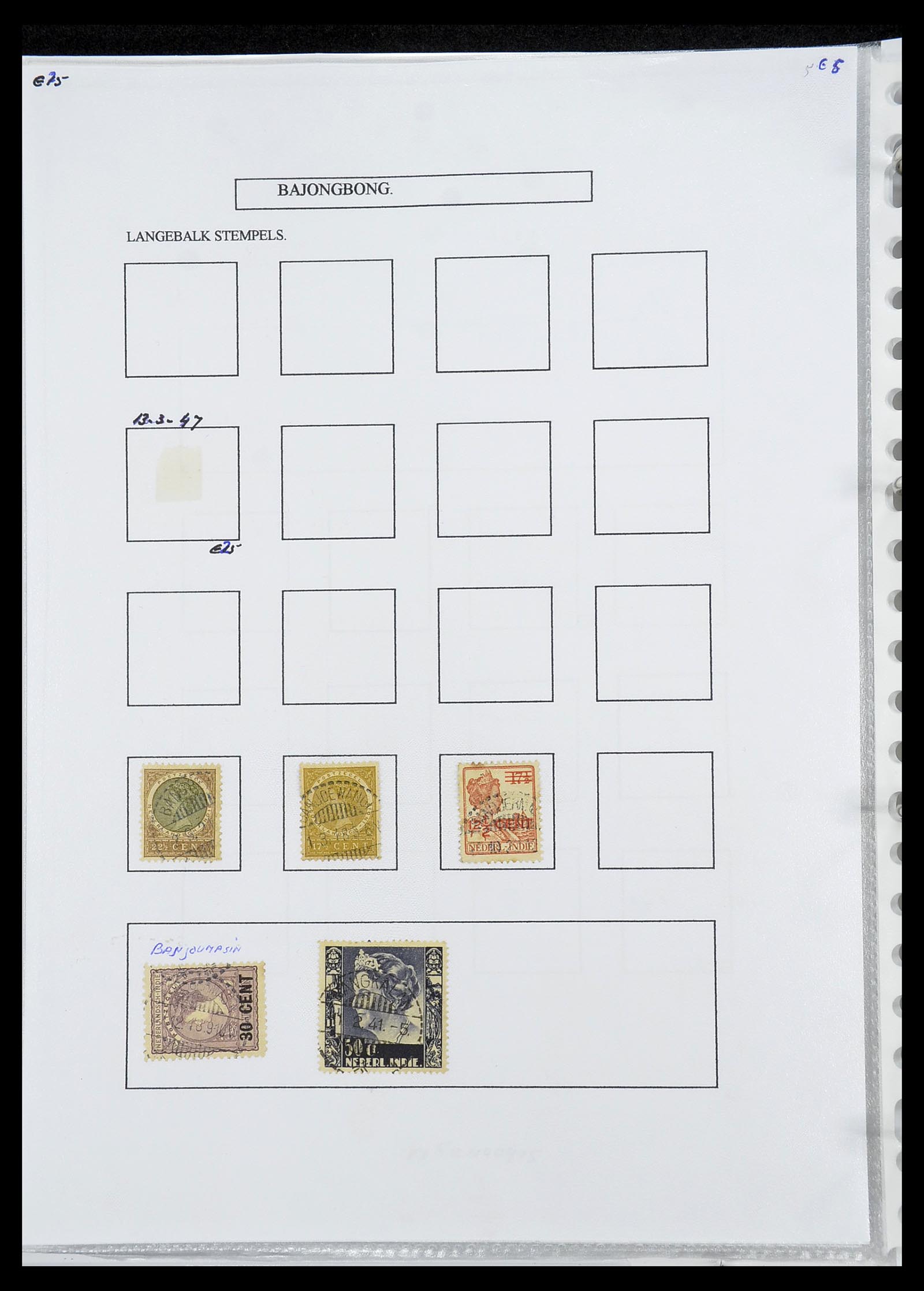 34693 007 - Postzegelverzameling 34693 Nederlands Indië stempels 1917-1948.