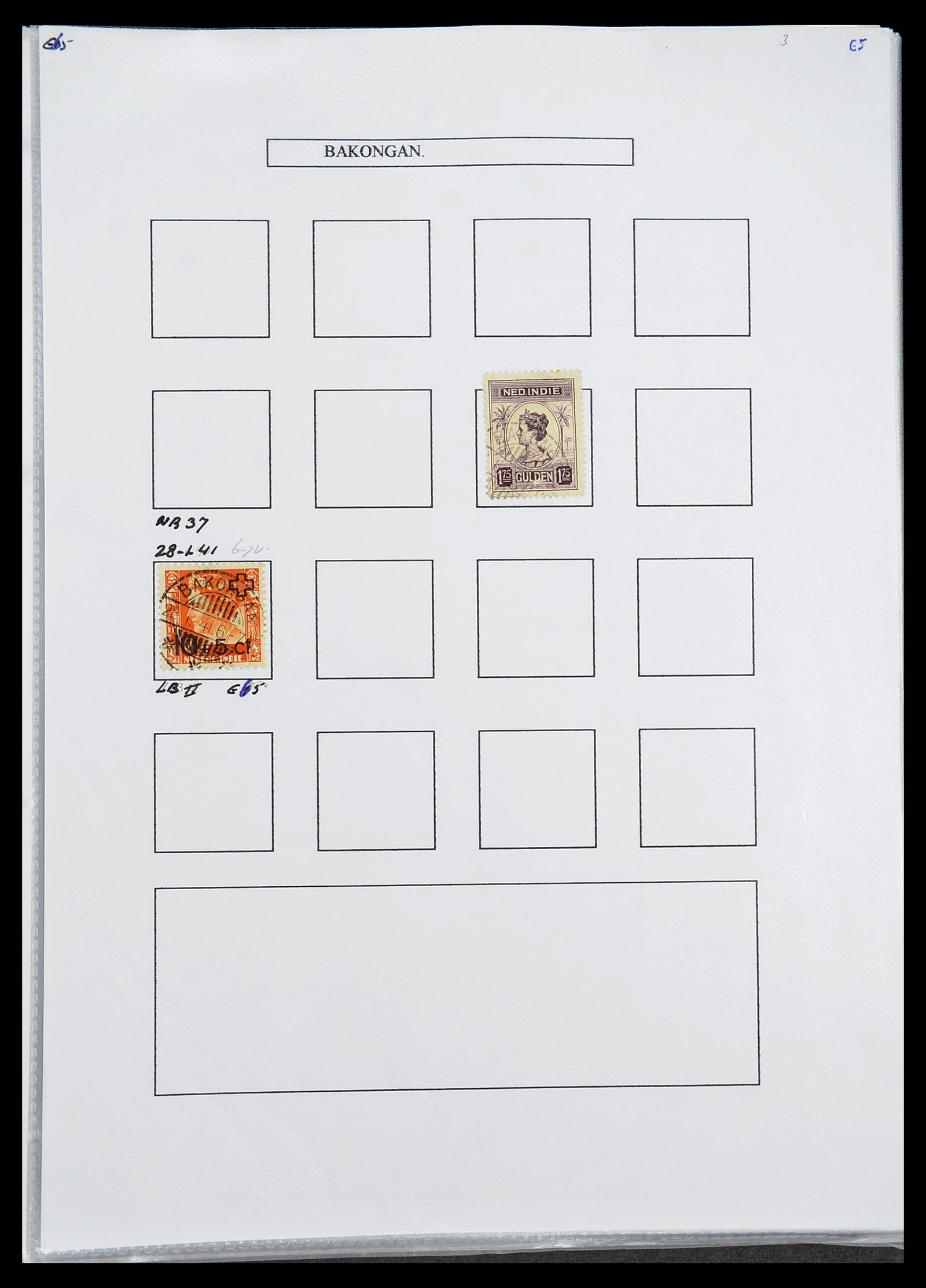 34693 008 - Postzegelverzameling 34693 Nederlands Indië stempels 1917-1948.