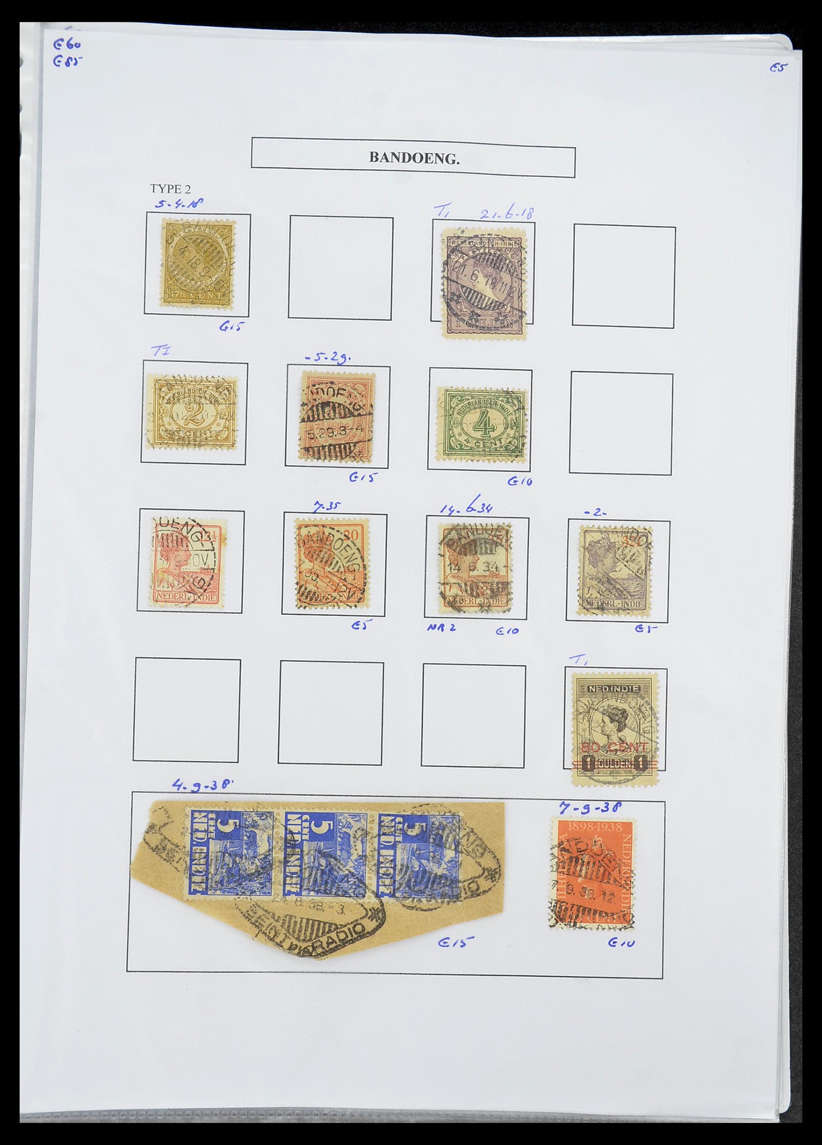 34693 018 - Stamp Collection 34693 Dutch east Indies cancels 1917-1948.