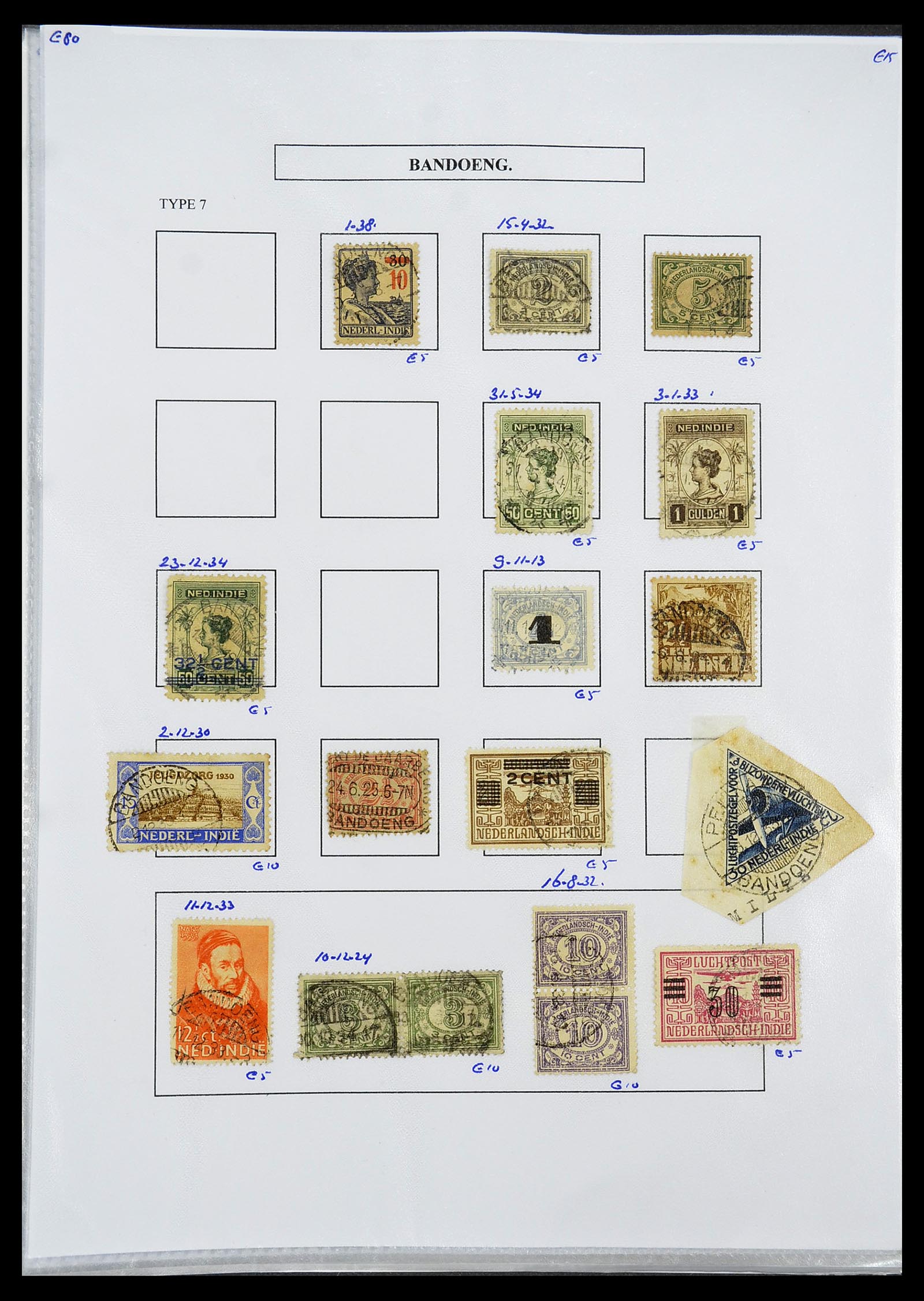 34693 022 - Postzegelverzameling 34693 Nederlands Indië stempels 1917-1948.