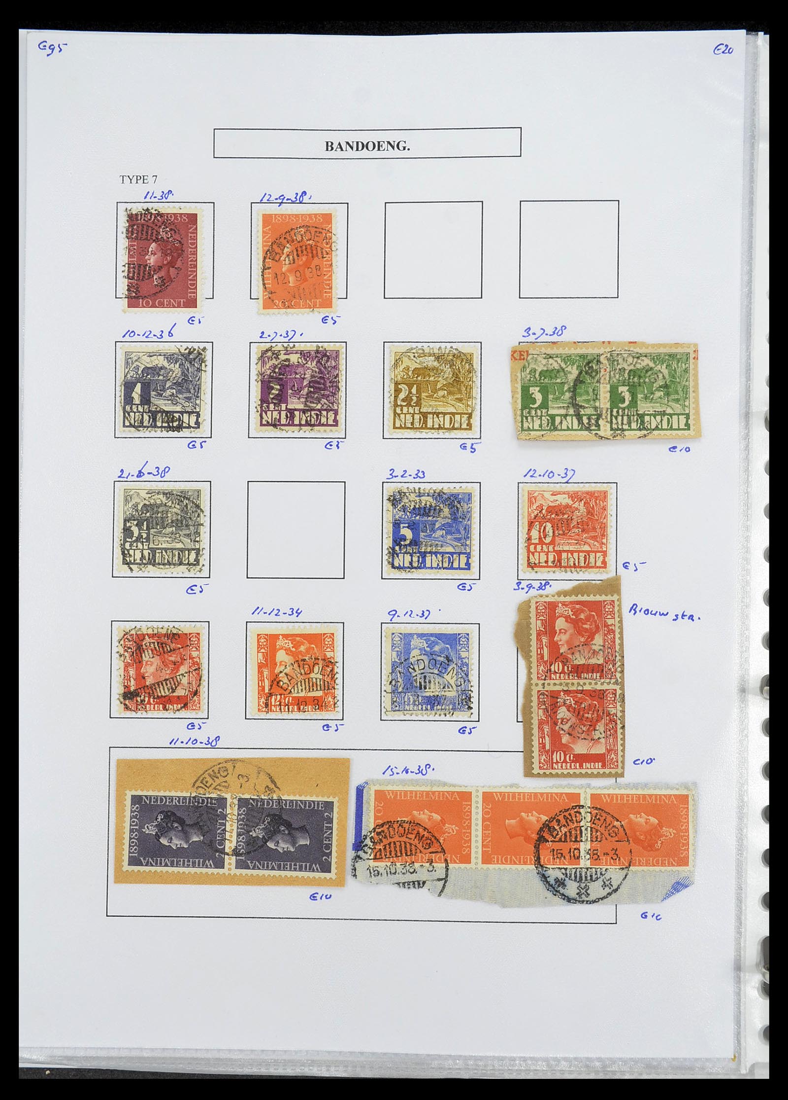 34693 023 - Stamp Collection 34693 Dutch east Indies cancels 1917-1948.