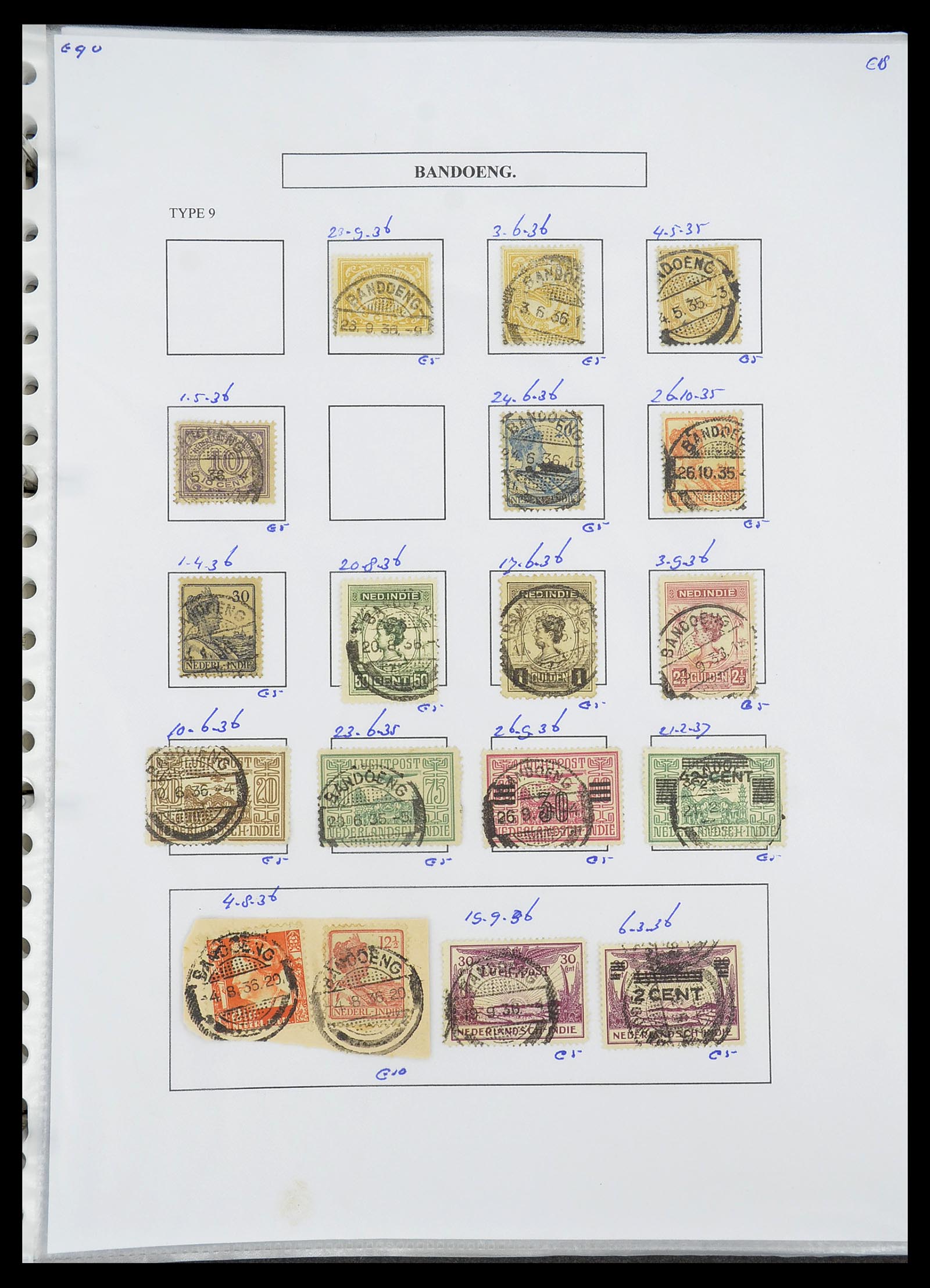 34693 026 - Stamp Collection 34693 Dutch east Indies cancels 1917-1948.