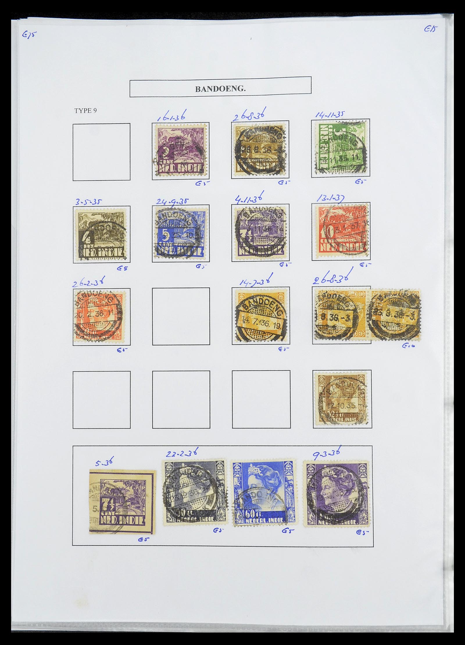 34693 027 - Postzegelverzameling 34693 Nederlands Indië stempels 1917-1948.