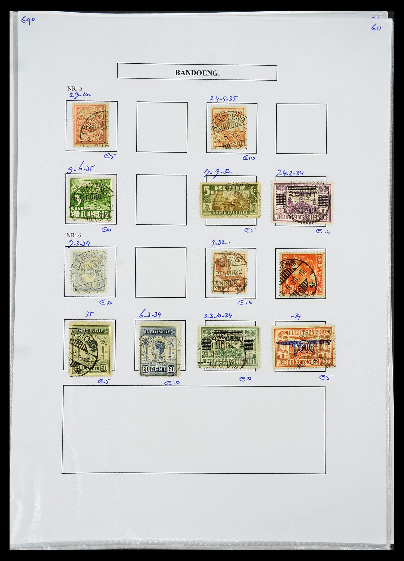 34693 030 - Stamp Collection 34693 Dutch east Indies cancels 1917-1948.