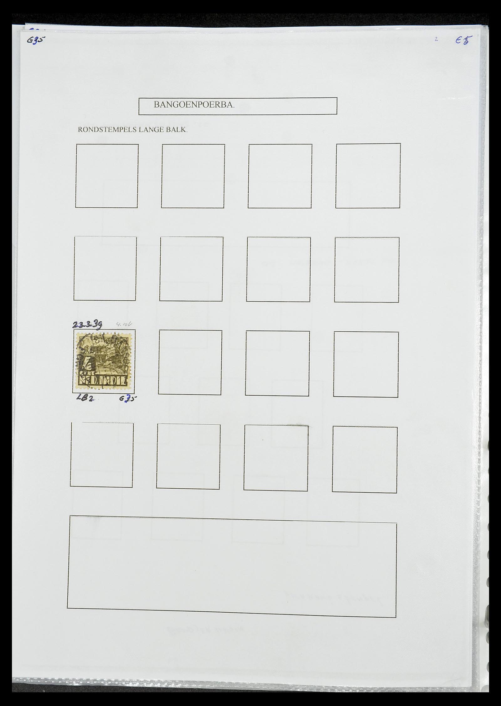34693 035 - Postzegelverzameling 34693 Nederlands Indië stempels 1917-1948.