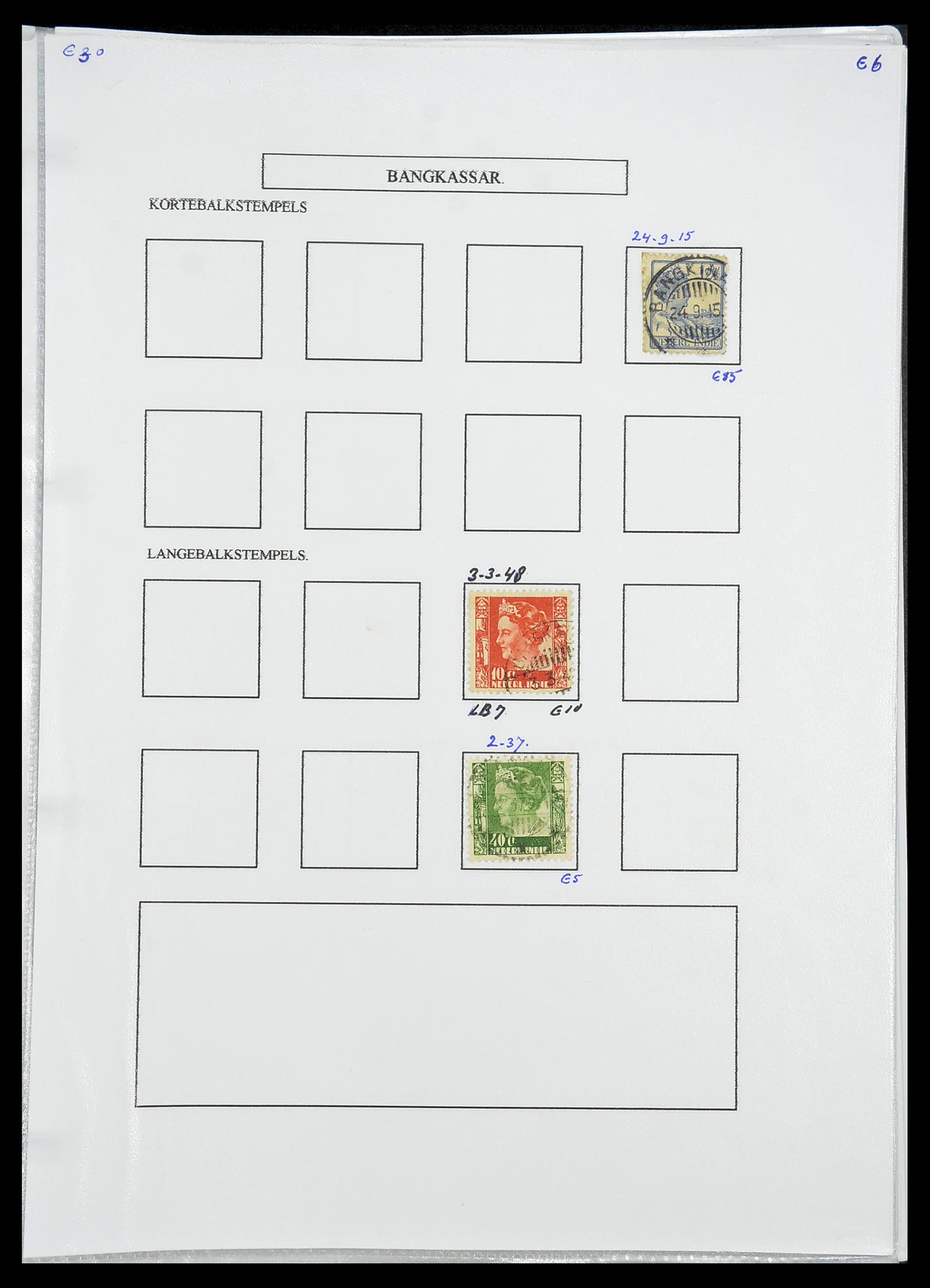 34693 038 - Stamp Collection 34693 Dutch east Indies cancels 1917-1948.