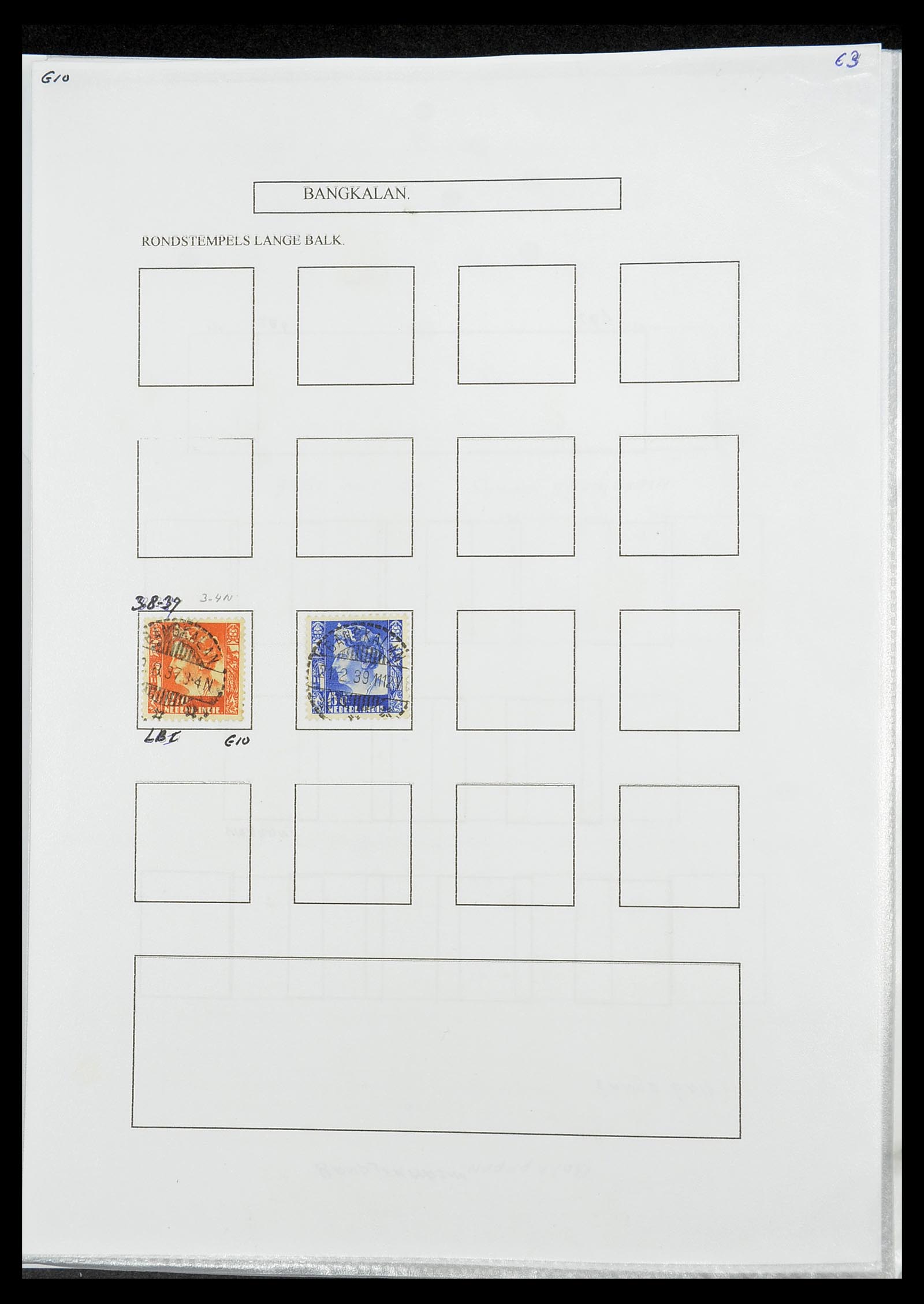 34693 041 - Postzegelverzameling 34693 Nederlands Indië stempels 1917-1948.