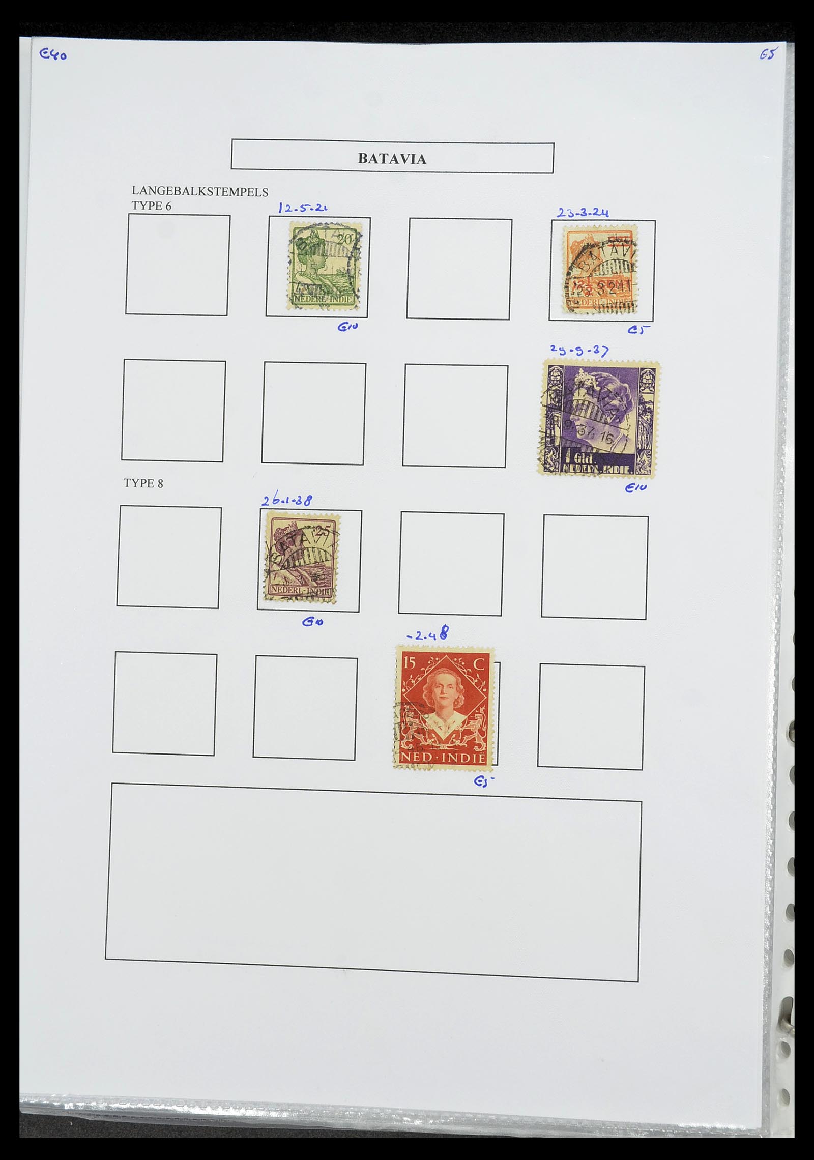 34693 049 - Stamp Collection 34693 Dutch east Indies cancels 1917-1948.