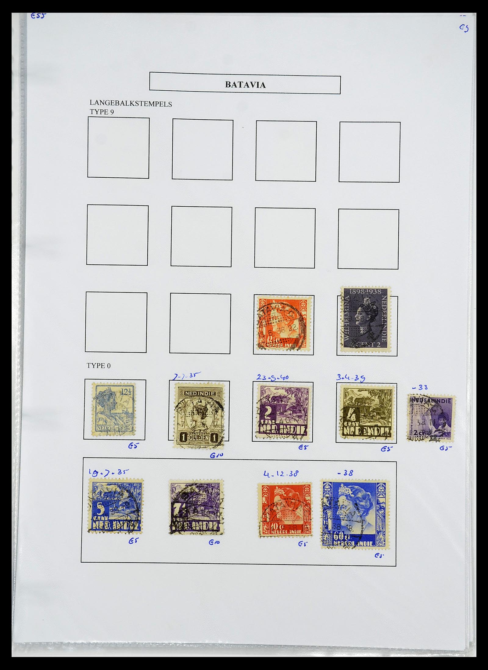 34693 054 - Stamp Collection 34693 Dutch east Indies cancels 1917-1948.