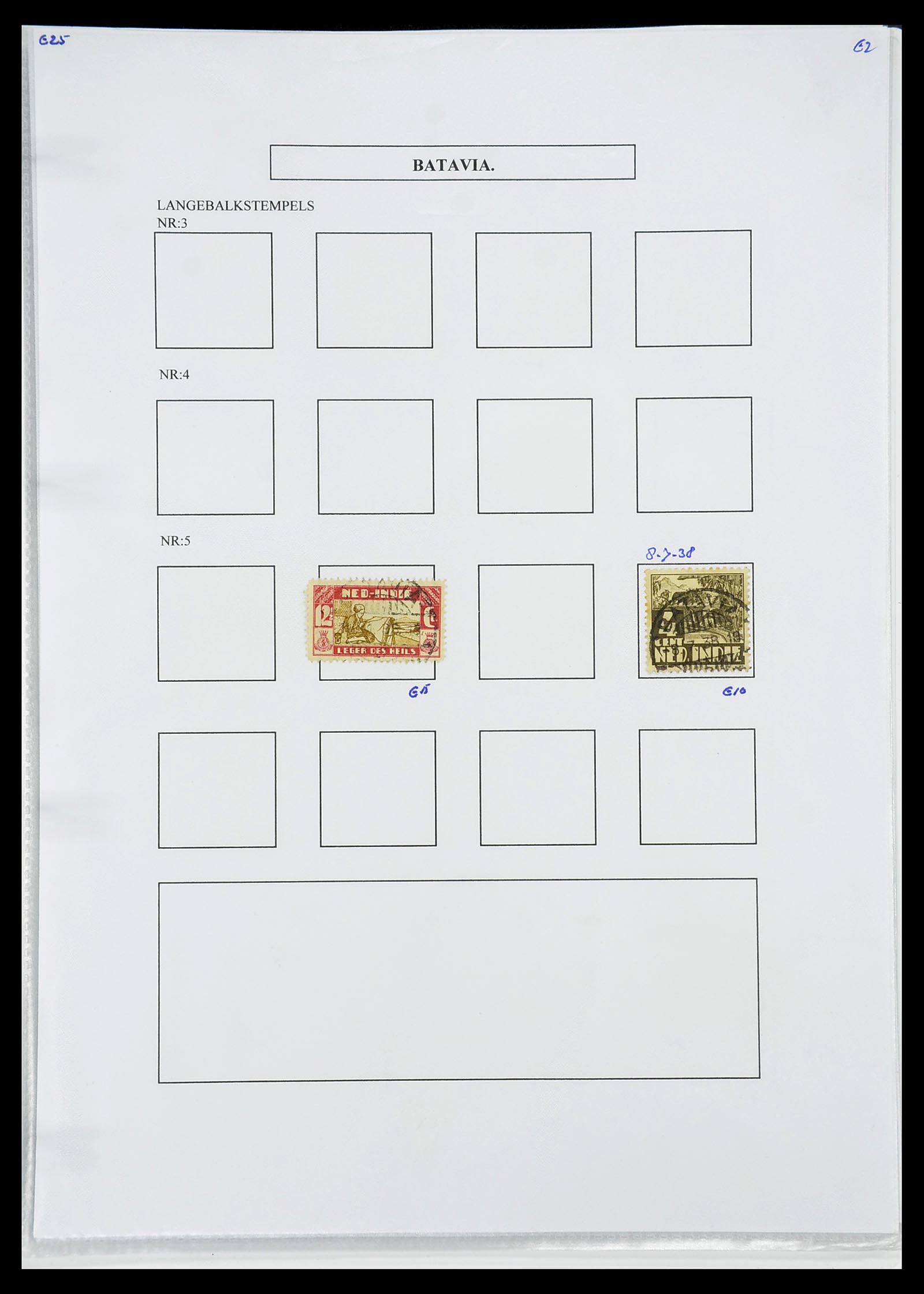 34693 056 - Stamp Collection 34693 Dutch east Indies cancels 1917-1948.