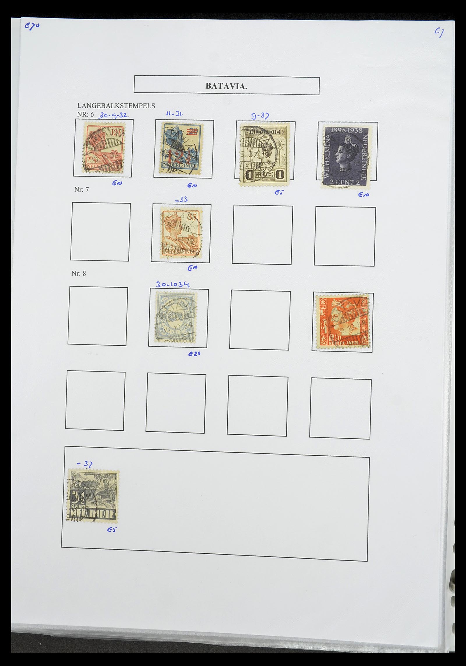 34693 057 - Postzegelverzameling 34693 Nederlands Indië stempels 1917-1948.