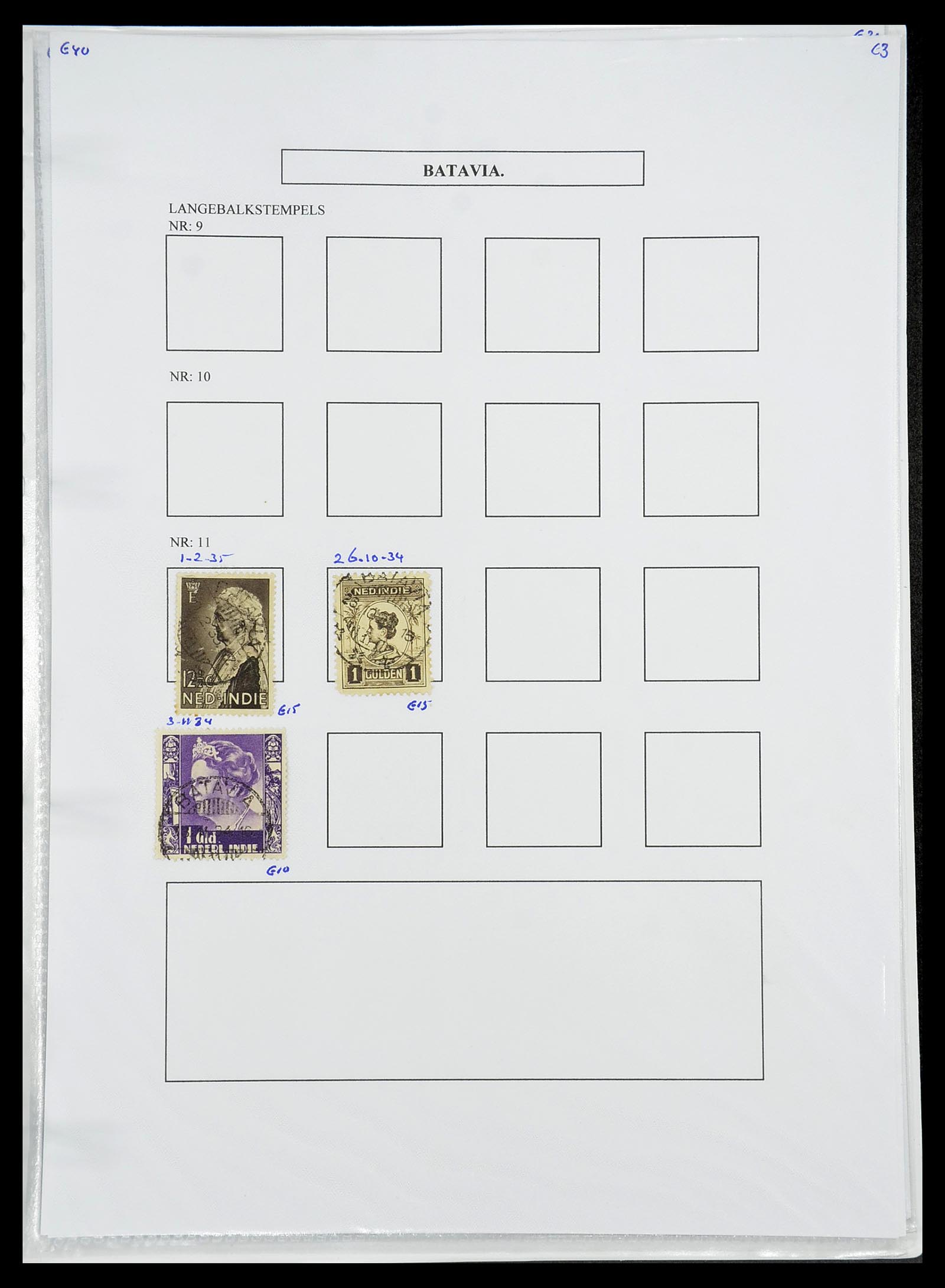 34693 058 - Postzegelverzameling 34693 Nederlands Indië stempels 1917-1948.