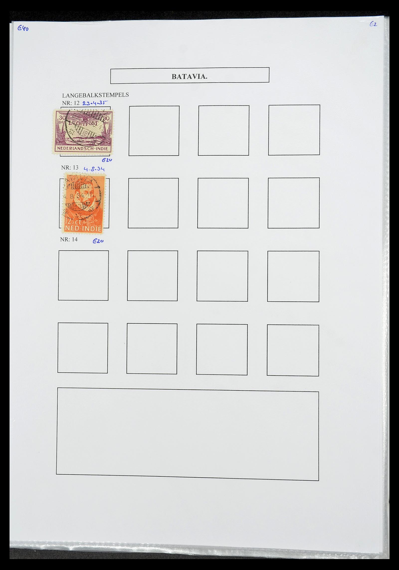 34693 059 - Postzegelverzameling 34693 Nederlands Indië stempels 1917-1948.