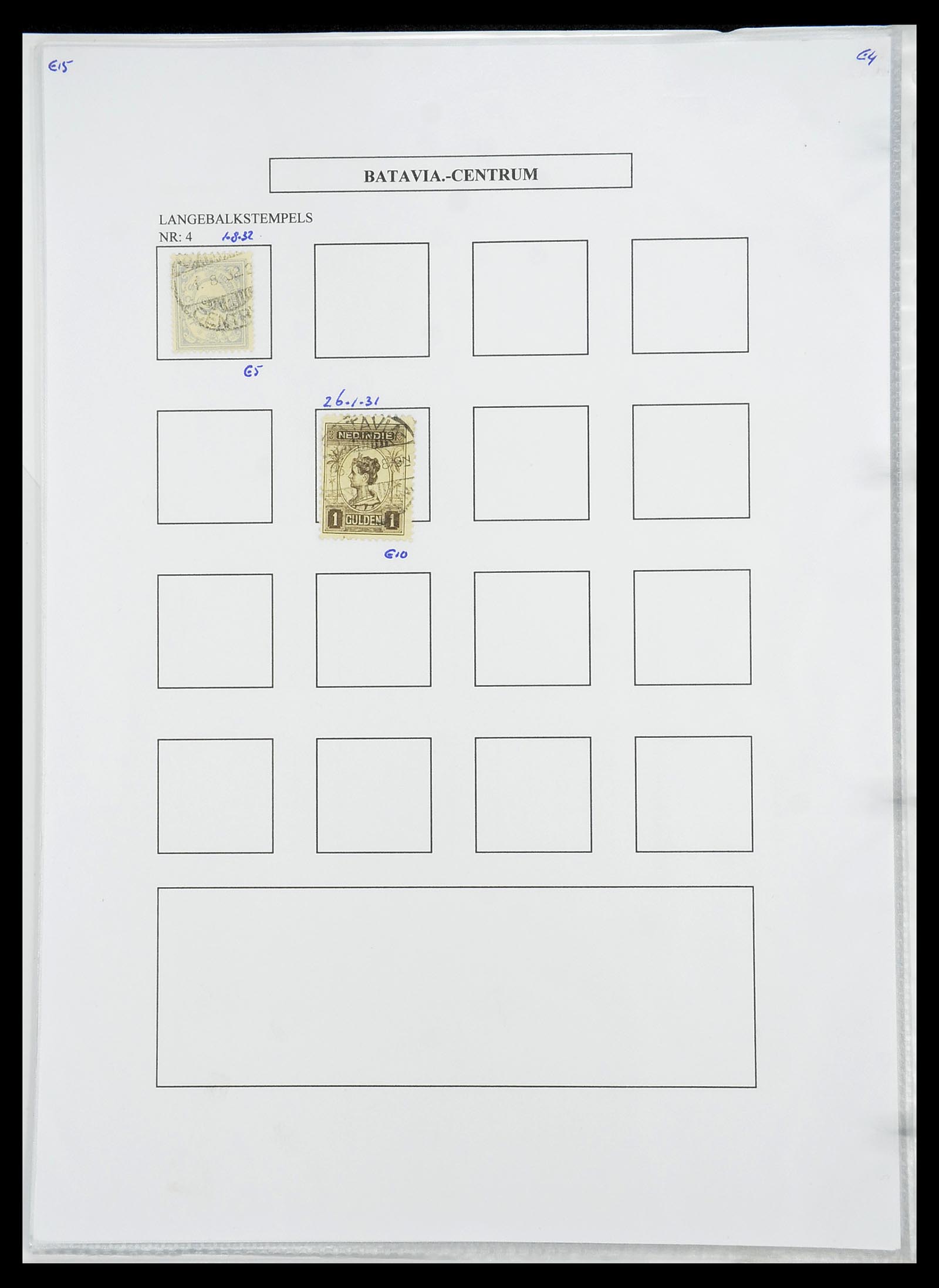 34693 069 - Postzegelverzameling 34693 Nederlands Indië stempels 1917-1948.