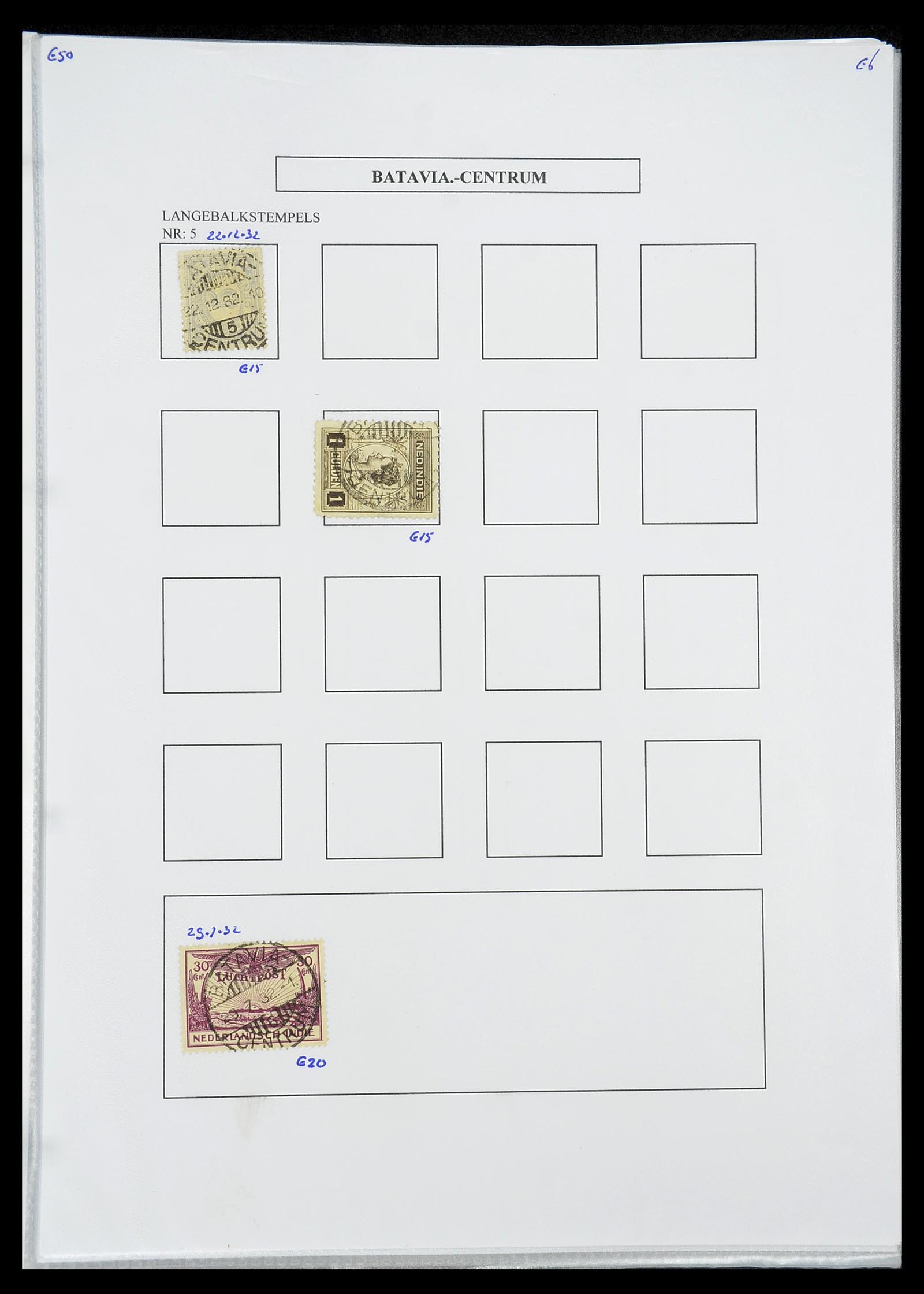34693 070 - Postzegelverzameling 34693 Nederlands Indië stempels 1917-1948.
