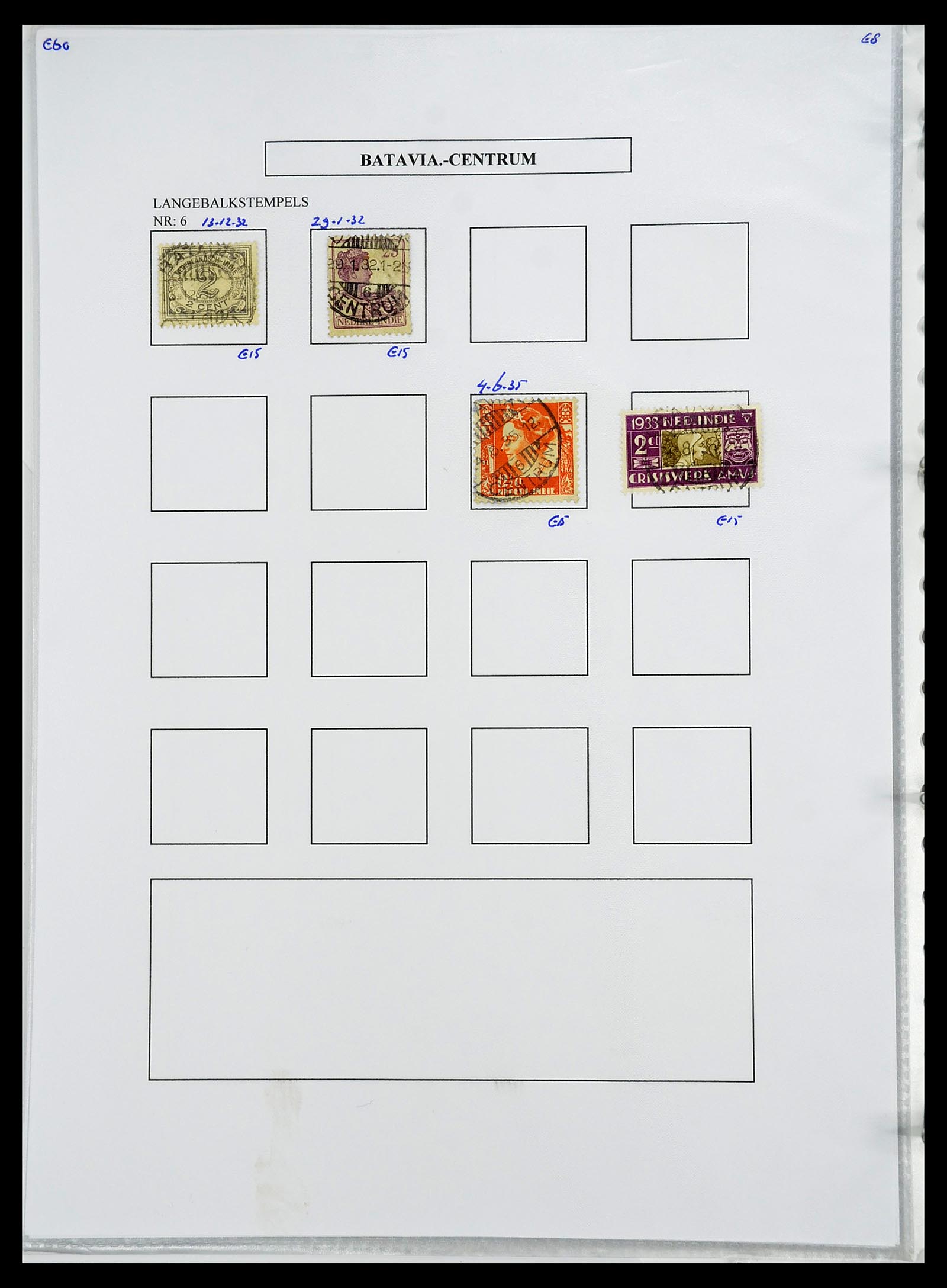 34693 071 - Postzegelverzameling 34693 Nederlands Indië stempels 1917-1948.