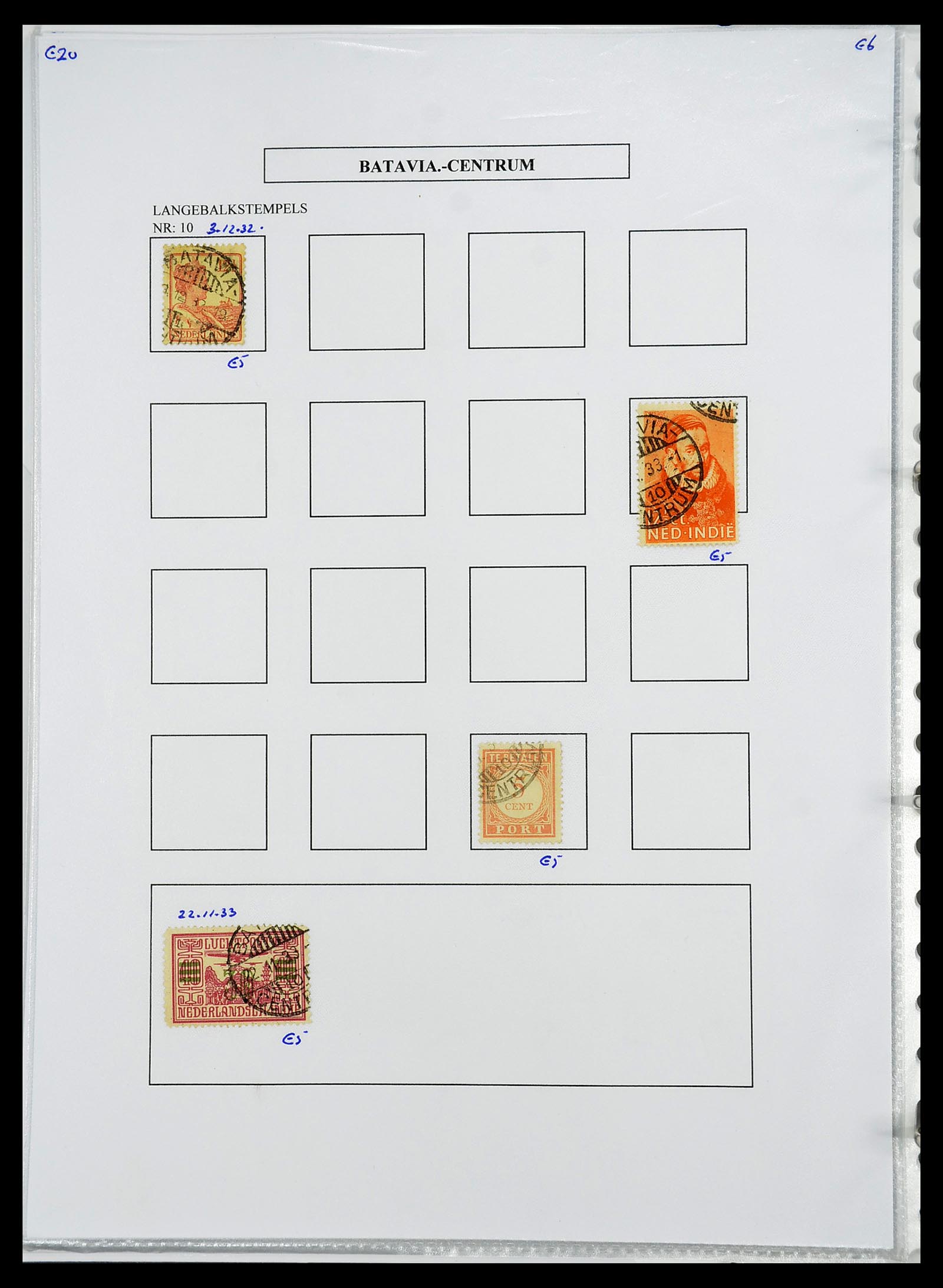 34693 075 - Postzegelverzameling 34693 Nederlands Indië stempels 1917-1948.