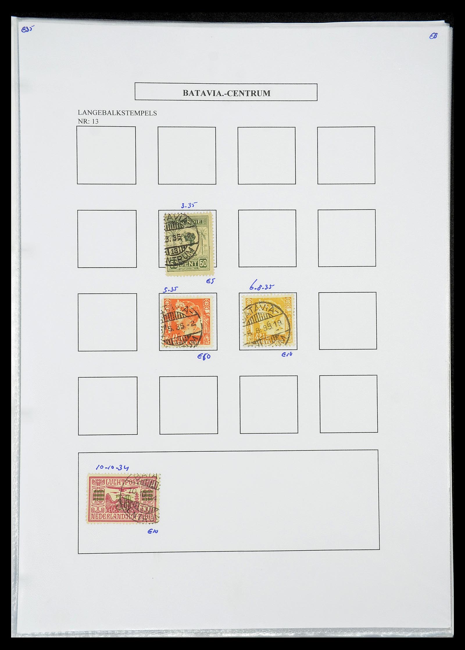34693 078 - Stamp Collection 34693 Dutch east Indies cancels 1917-1948.